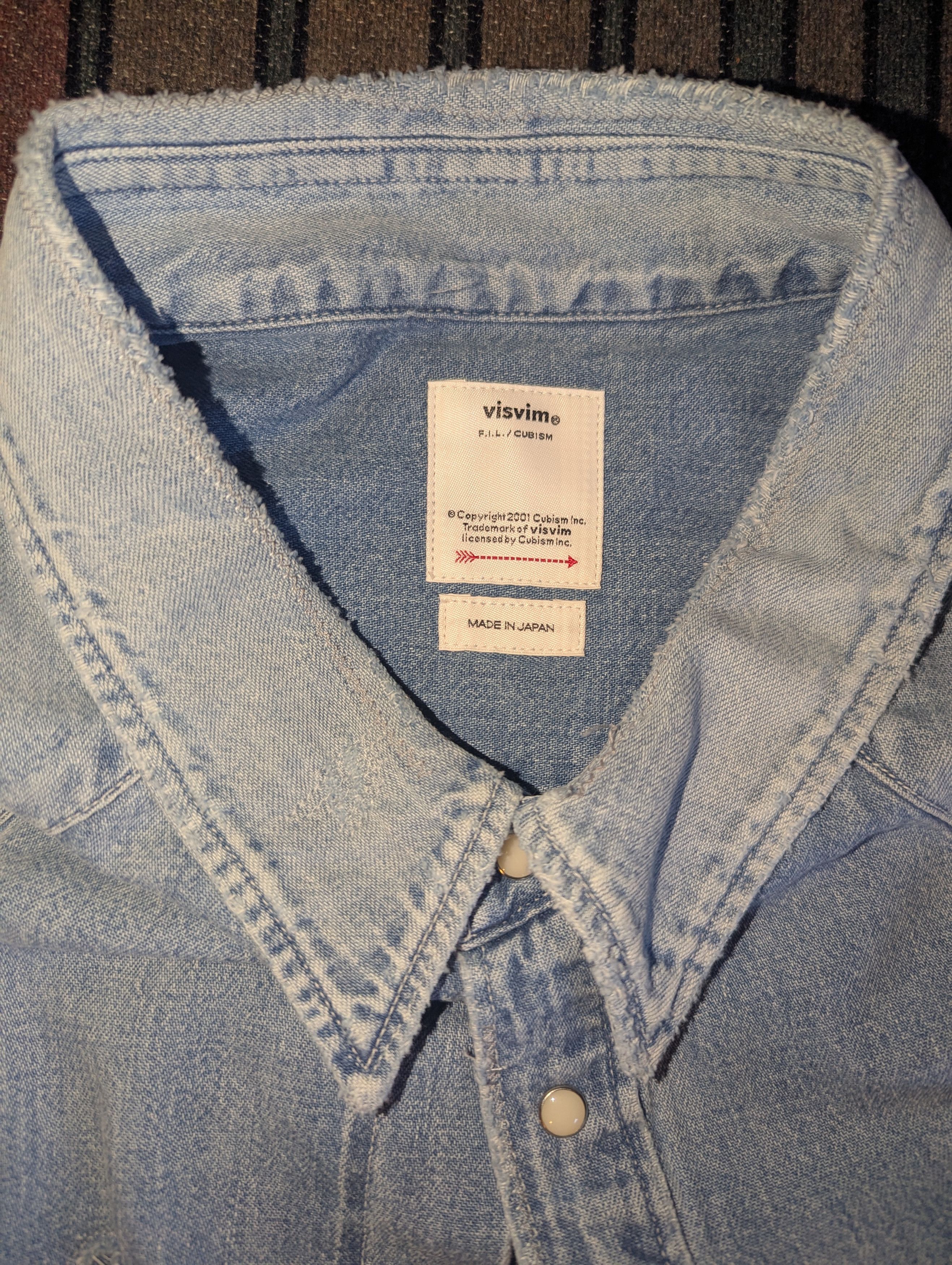 Visvim VISVIM 24SS Social Sculpture Distressed Denim Shirt Size US XL / EU 56 / 4 - 8 Thumbnail