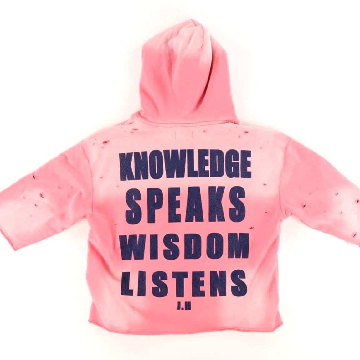 Pinko Kleep Y'all Invtd Distressed Solid Long Sleeve Hoodie Pink Women's XL Size XL / US 12-14 / IT 48-50 - 4 Thumbnail