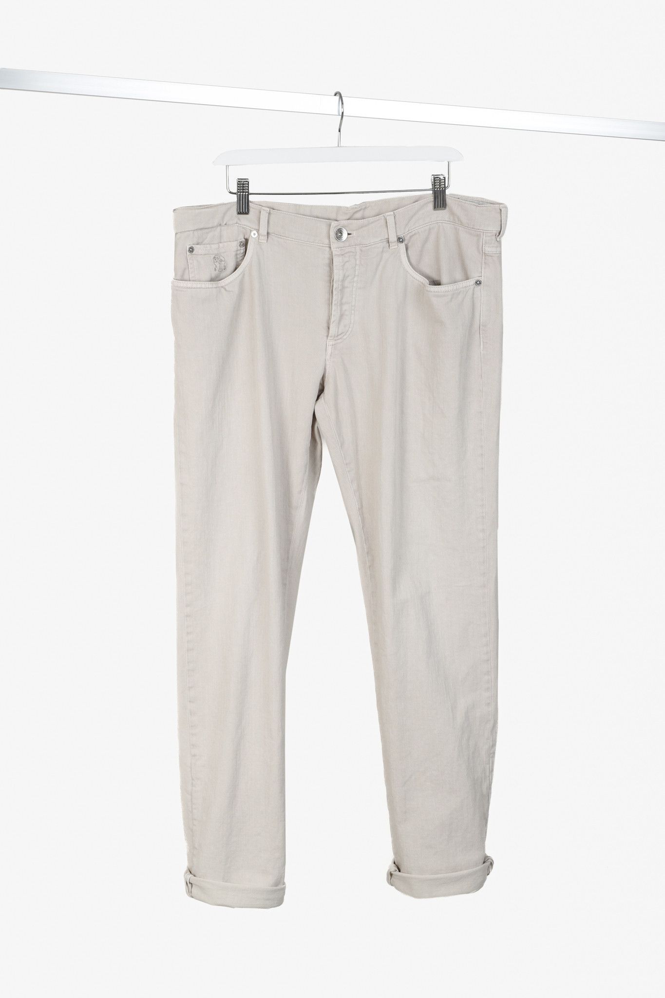 Brunello Cucinelli Brunello Cucinelli Men's Beige Slim-Fit Jeans Size US 42 / EU 58 - 1 Thumbnail
