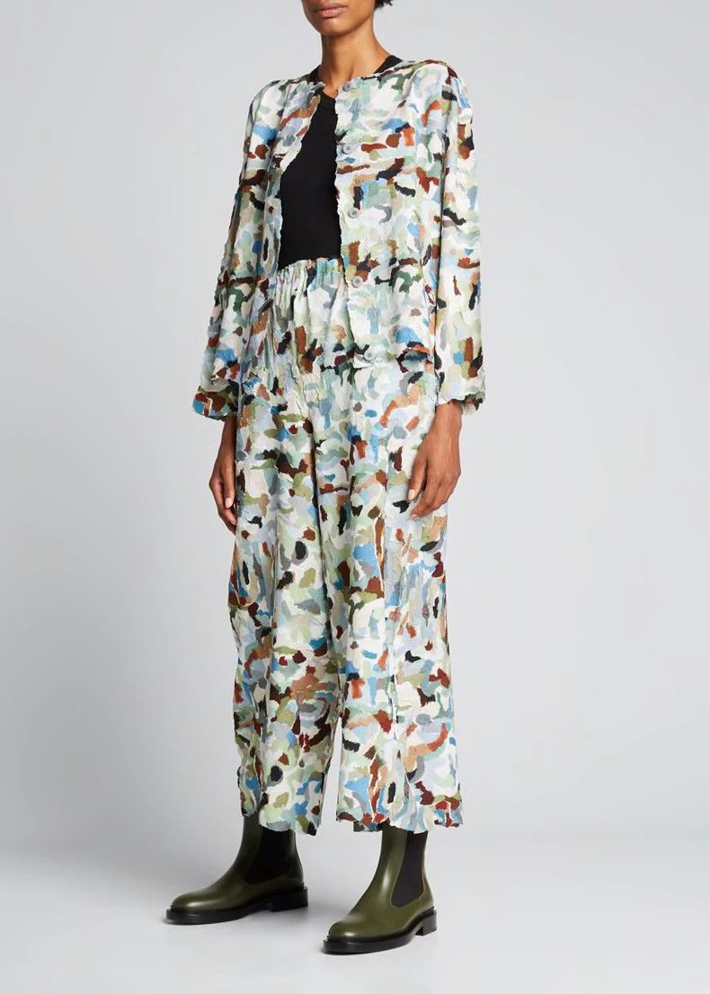 Issey Miyake Issey Miyake size:2 Oil painting texture pleated wide-leg Size US 29 - 5 Thumbnail