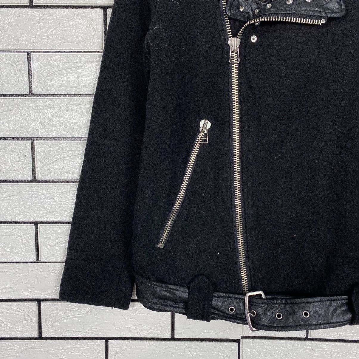 Japanese Brand Vintage Biker Jacket Double Collar Blanket Tres Bien Size US M / EU 48-50 / 2 - 5 Thumbnail