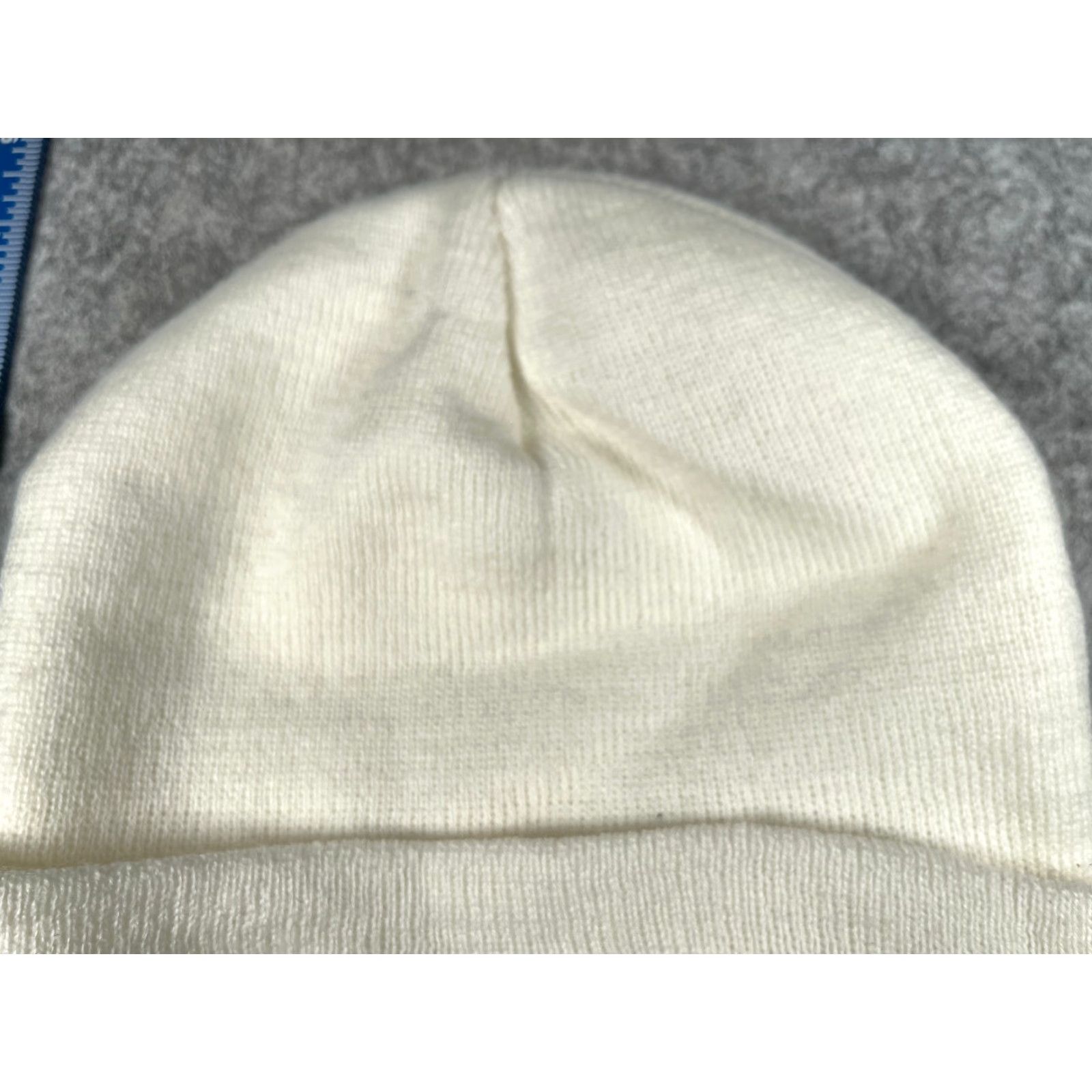Vintage Think'n Bout You Beanie Toque Adult One Size White Knit Embroidered 100% Acrylic Size ONE SIZE - 3 Thumbnail