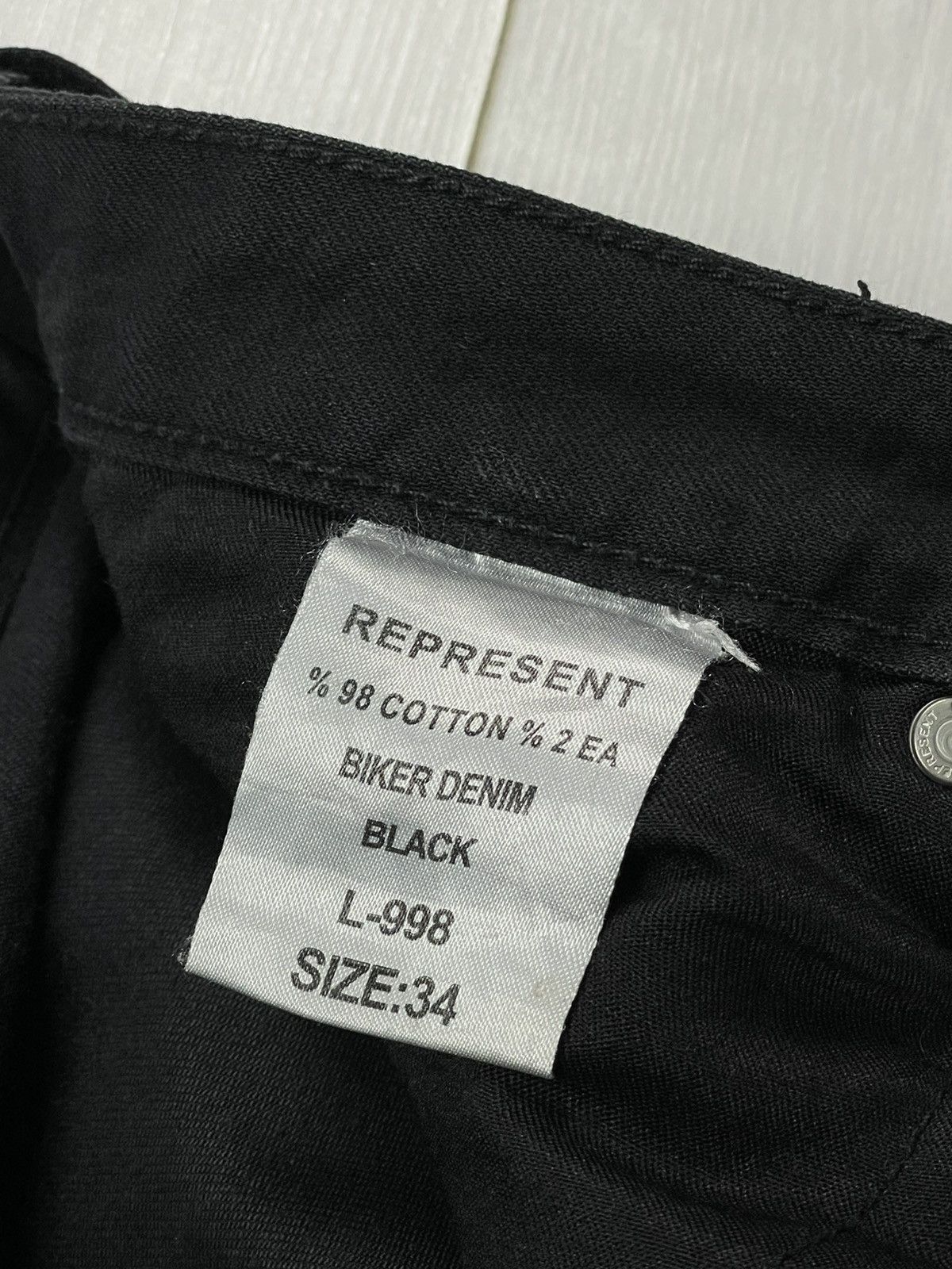 Represent Clo. Represent Men’s Biker Denim Jeans Distressed Chicago Size US 34 / EU 50 - 13 Thumbnail