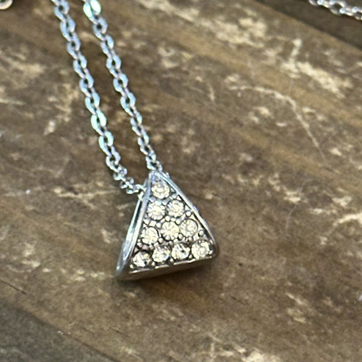 Other Silver tone pave triangle pendant necklace Size ONE SIZE - 4 Thumbnail
