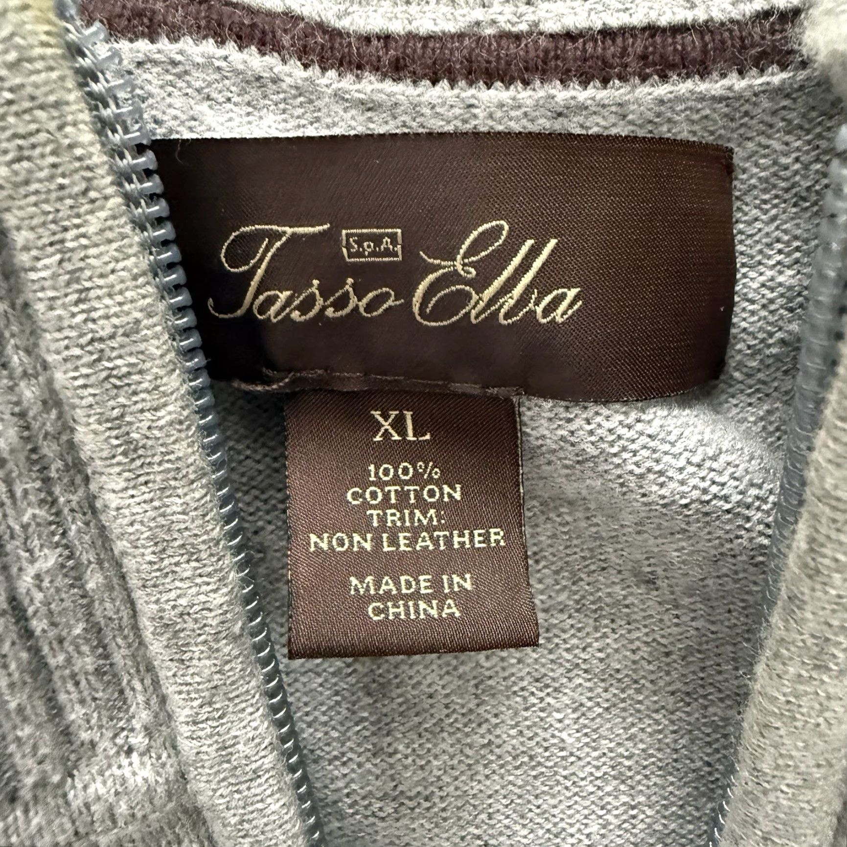 Tasso Elba Tasso Elba Argyle Sweater Mens XL Gray Full-Zip 100% Cotton Lightweight Size US XL / EU 56 / 4 - 2 Thumbnail