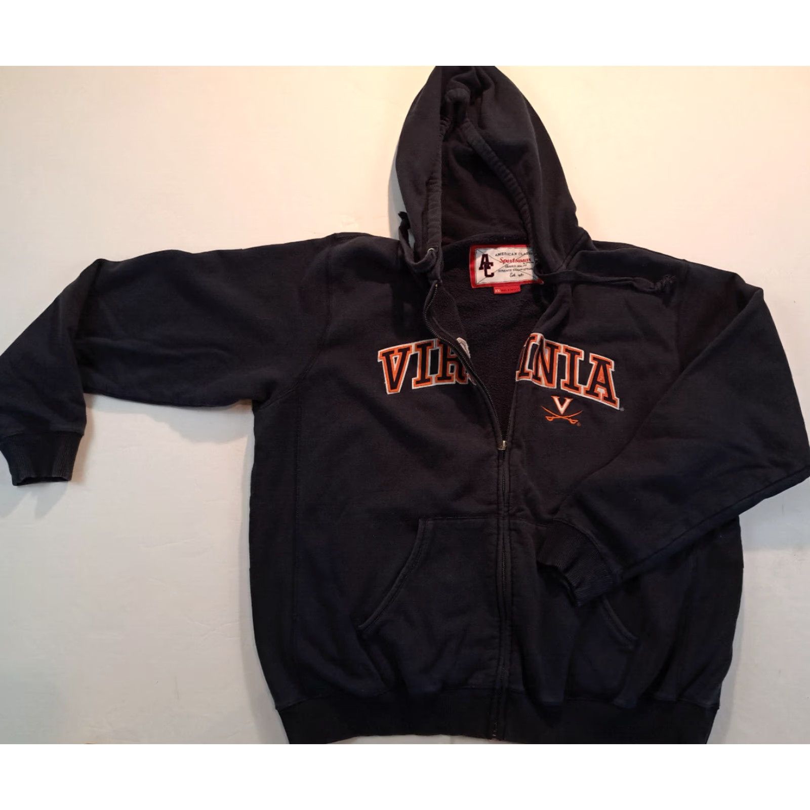 Vintage Virginia Cavaliers Full Zip Hooded Heavy Cotton Sweatshirt XXL Black Size US XXL / EU 58 / 5 - 3 Thumbnail