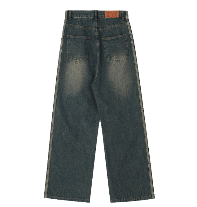 Japanese Brand × Jean American vintage washed distressed side stripe jeans Size US 32 / EU 48 - 2 Thumbnail
