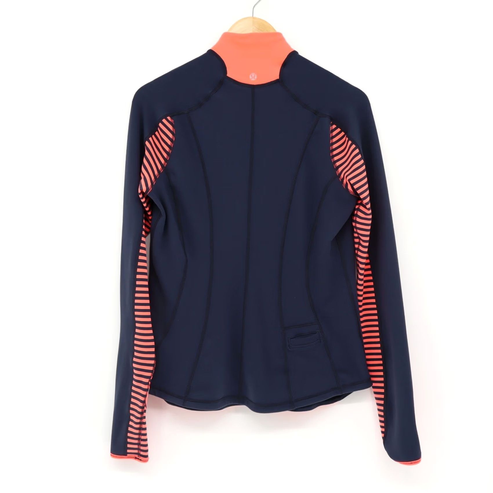 Lululemon Lululemon Run U-Turn 1/2 Zip Pull Over Light Flare Inkwell Classic Stripe Sz 8 Size ONE SIZE - 2 Thumbnail