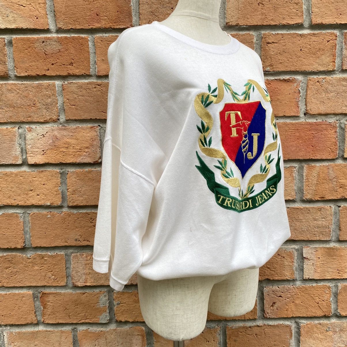 Trussardi TRUSSARDI JEANS White Crest Sweatshirt Size US S / EU 44-46 / 1 - 5 Thumbnail