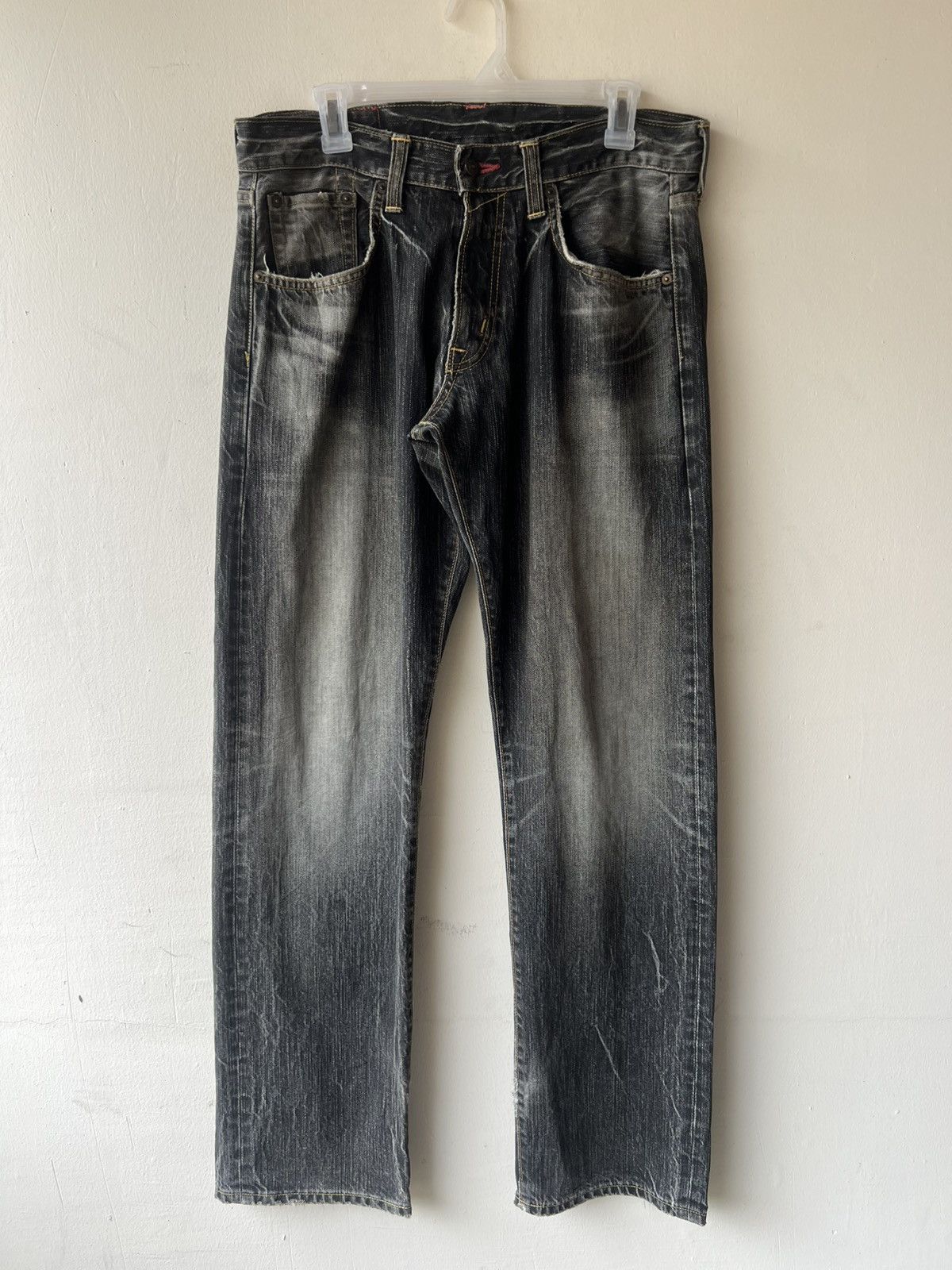 Edwin Vintage Y2K 2000s Edwin Fade Black Denim Loose Jeans Size US 31 - 9 Thumbnail