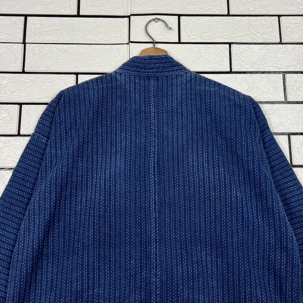 Vintage Japan Indigo Blue Sashiko Thick Weave Kimono #4149-C189 Size US L / EU 52-54 / 3 - 14 Thumbnail