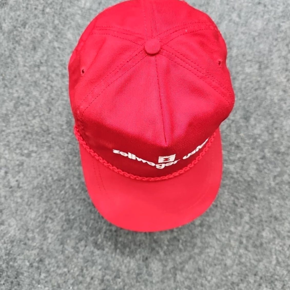 Roper VINTAGE Hat USA Red Zellweger Uster Cap One Size Men Adjustable Thick Rope Bill Green under Brim Size ONE SIZE - 7 Thumbnail