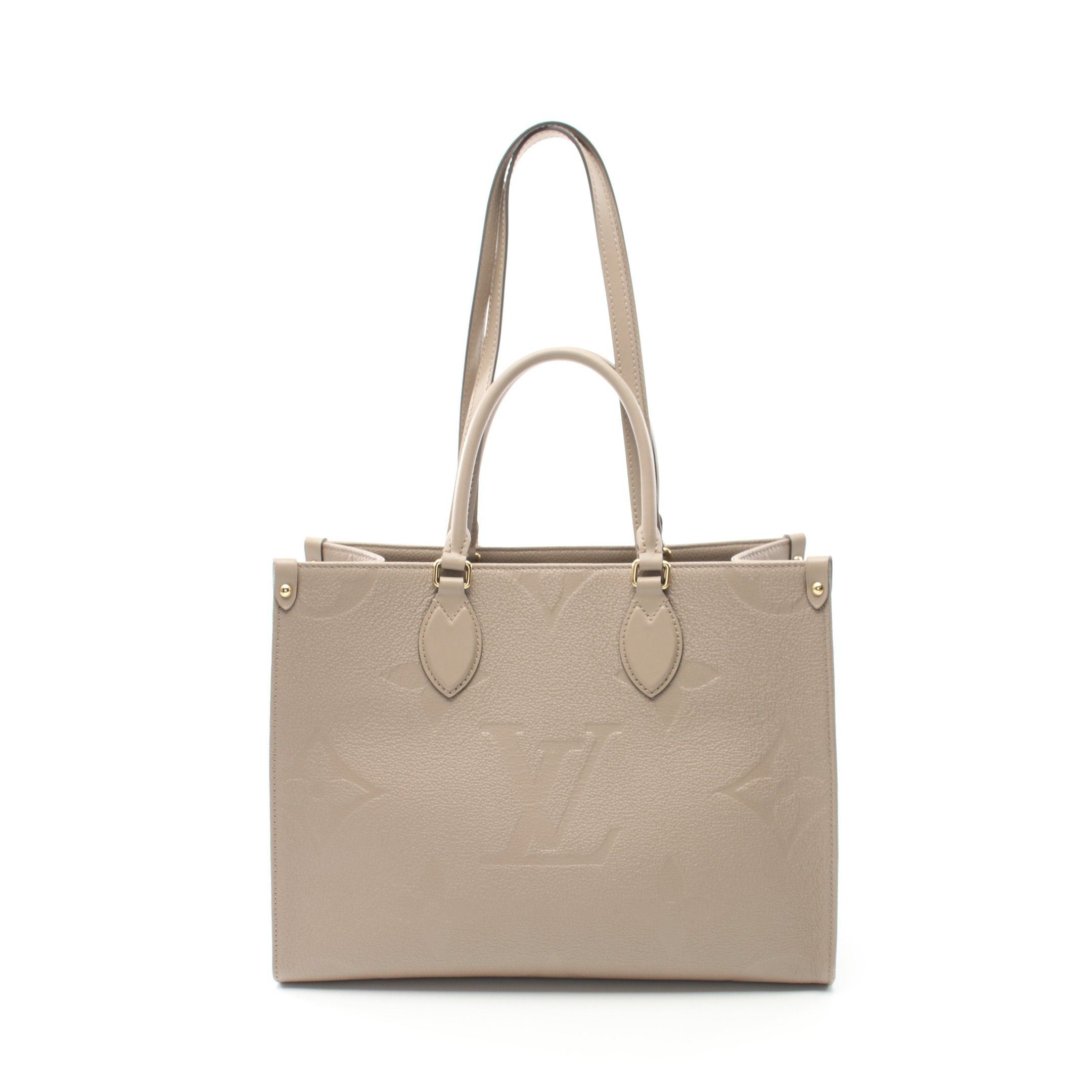 Louis Vuitton Louis Vuitton On-The-Go Mm Monogram Amplant Tourterelle Shoulder Bag Tote Leather Gray Beige Size ONE SIZE - 1 Thumbnail