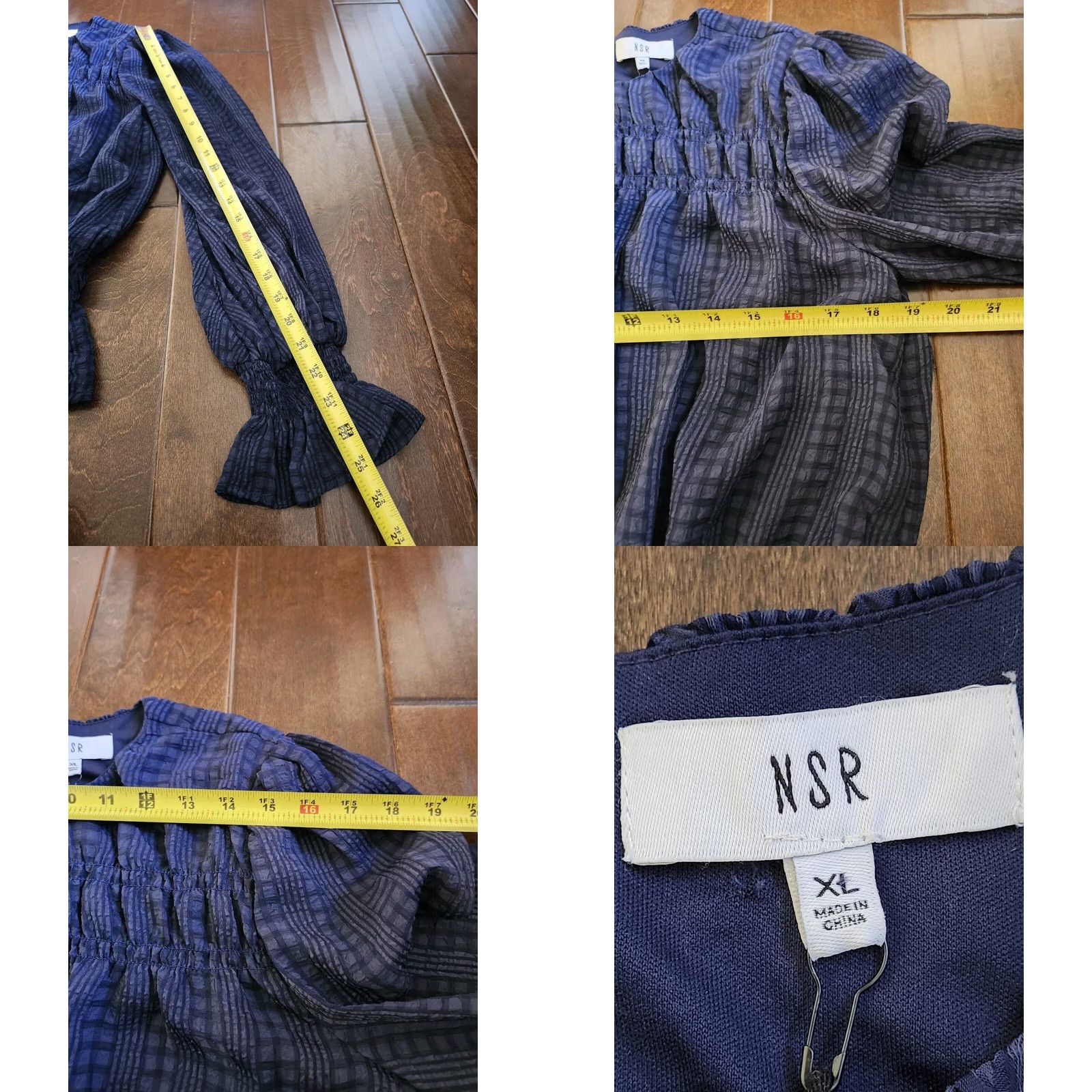 Vintage NSR Blouse Shirt - Womens Blue Long Sleeve Pleated - XL - NWT Size XL / US 12-14 / IT 48-50 - 9 Thumbnail