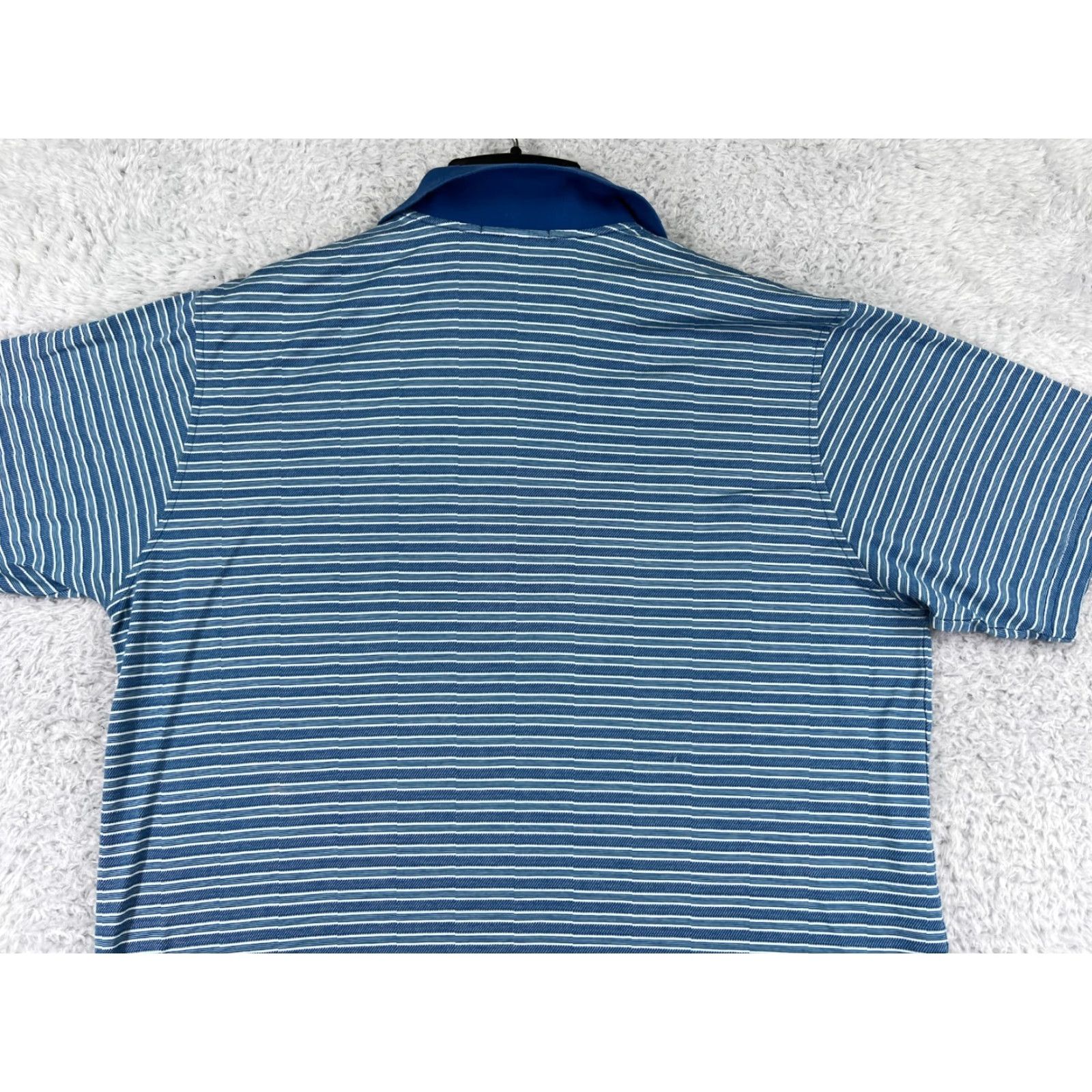 Peter Millar Peter Millar Polo Shirt Mens Large Blue Stripe 100% Cotton Short Sleeve Golf Shirt Size US L / EU 52-54 / 3 - 6 Thumbnail