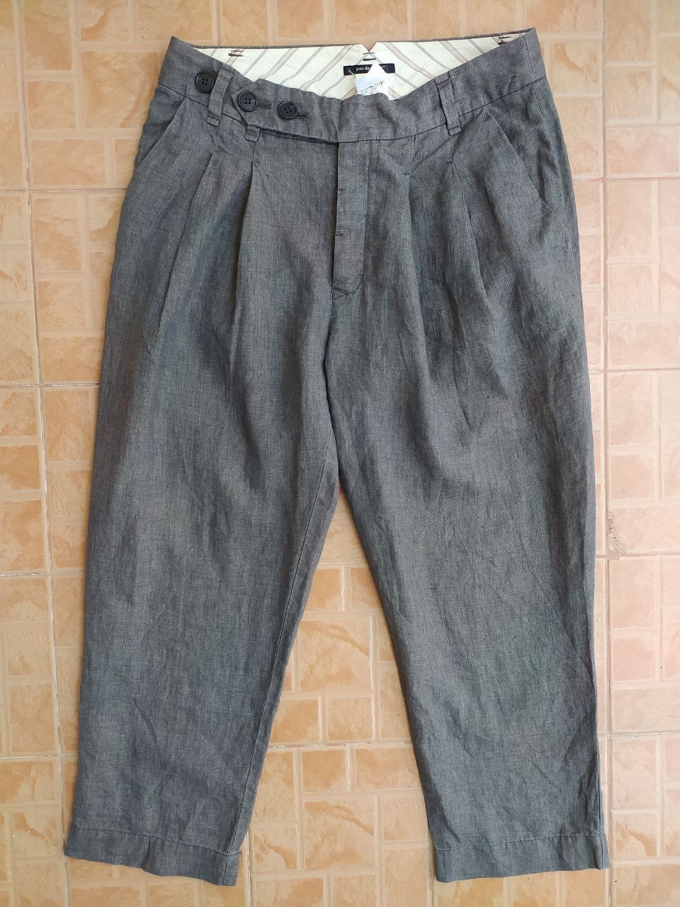 Pas de Calais PAS DE CALAIS 100% LINEN PANTS TROUSERS GRAY SIZE 38 Size 28" / US 6 / IT 42 - 1 Thumbnail