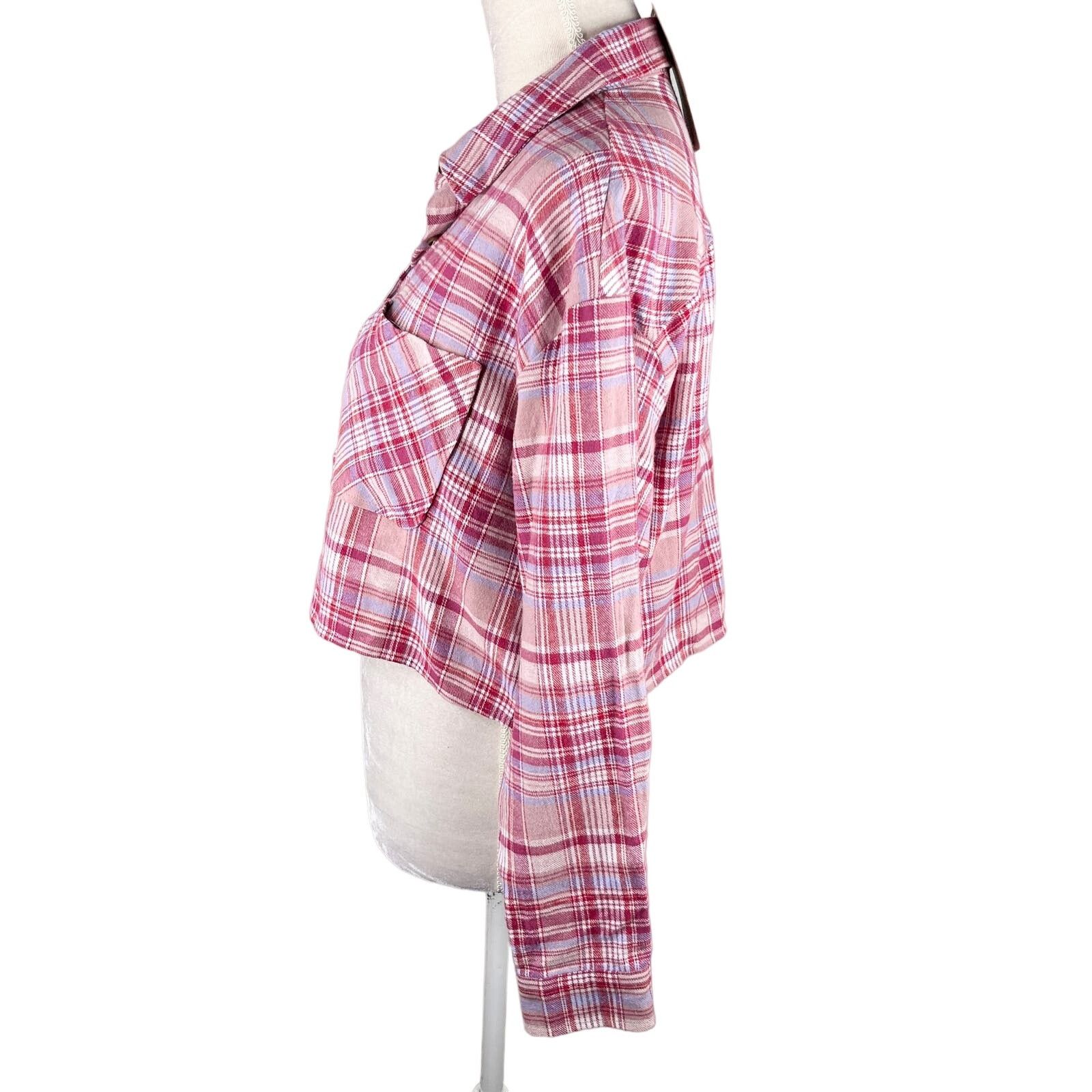 Other Stanton Arden Plaid Flannel Button Down M Cropped Wine New Size M / US 6-8 / IT 42-44 - 9 Thumbnail