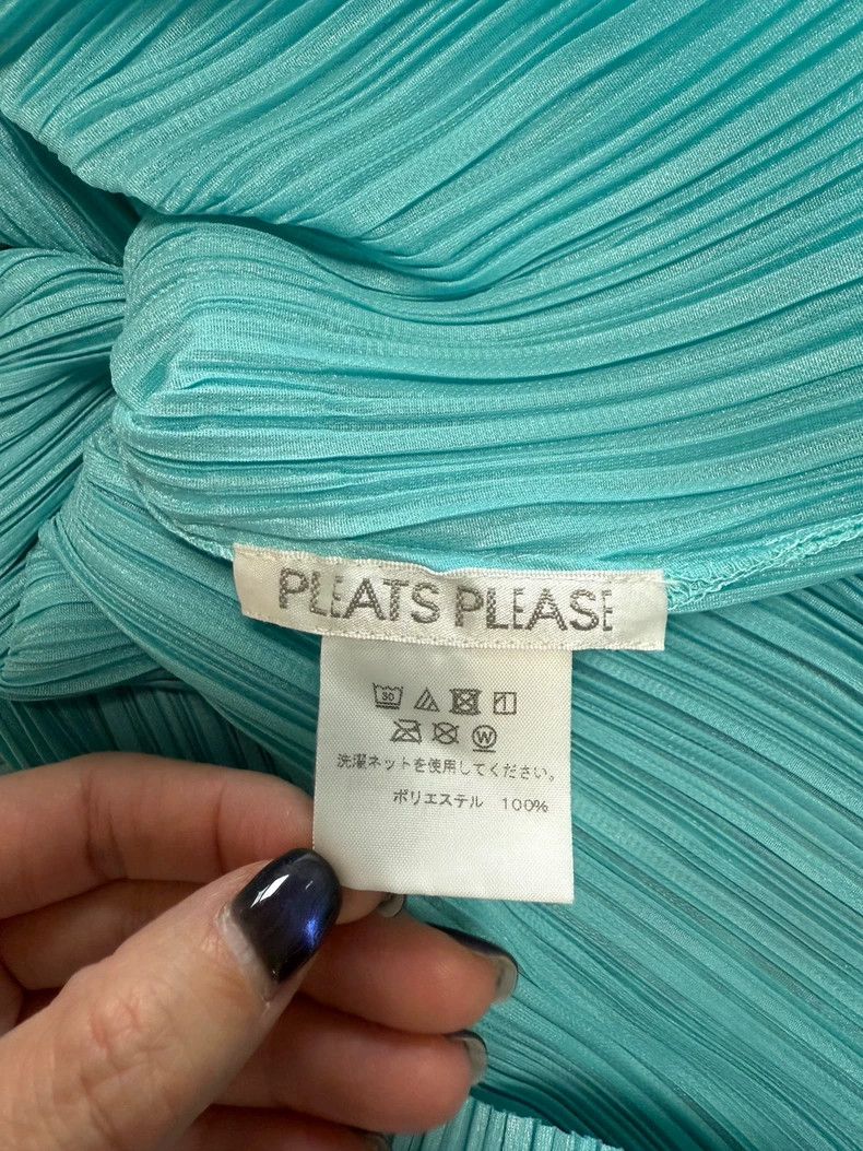 Issey Miyake Issey Miyake size:3 Lake blue pleated short-sleeved shirt Size XS / US 0-2 / IT 36-38 - 2 Thumbnail