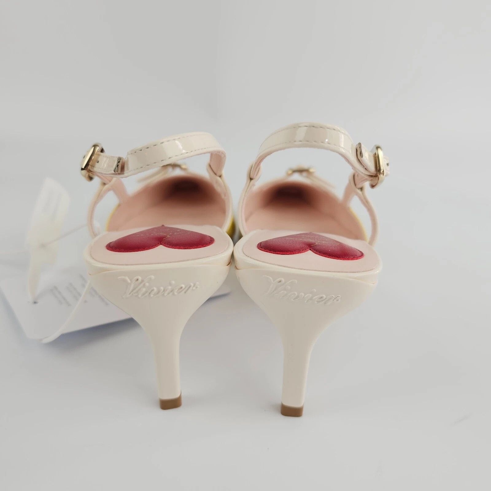 ROGER VIVIER Viv' Canard 55mm Yellow/White Slingbacks