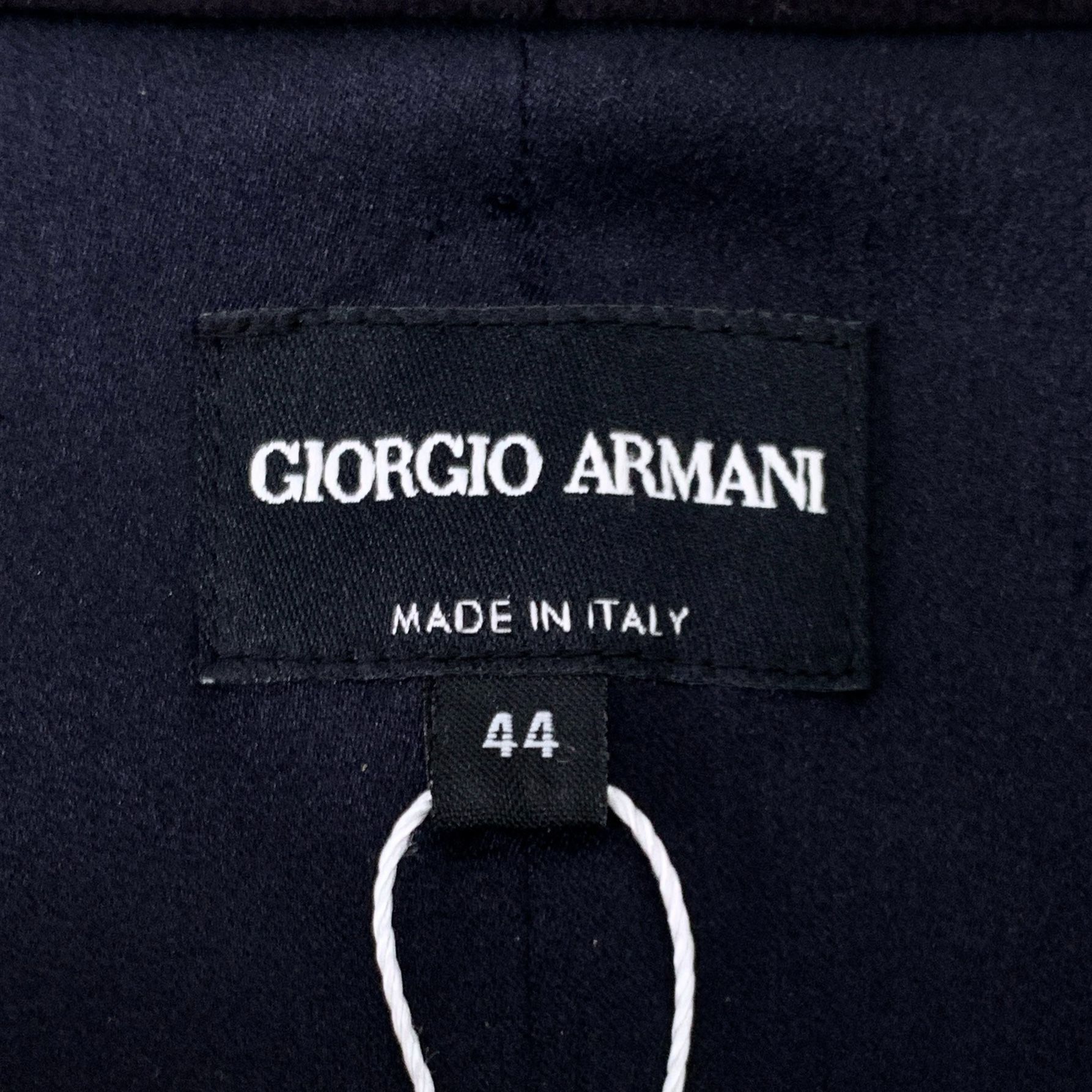 Giorgio Armani Giorgio Armani Black Wool Long Coat With Stand-Up Collar Siz Size L / US 10 / IT 46 - 2 Thumbnail