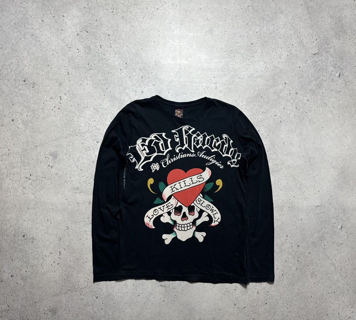 Ed Hardy by Christian Audigier Big Logo Long Sleeve Size M