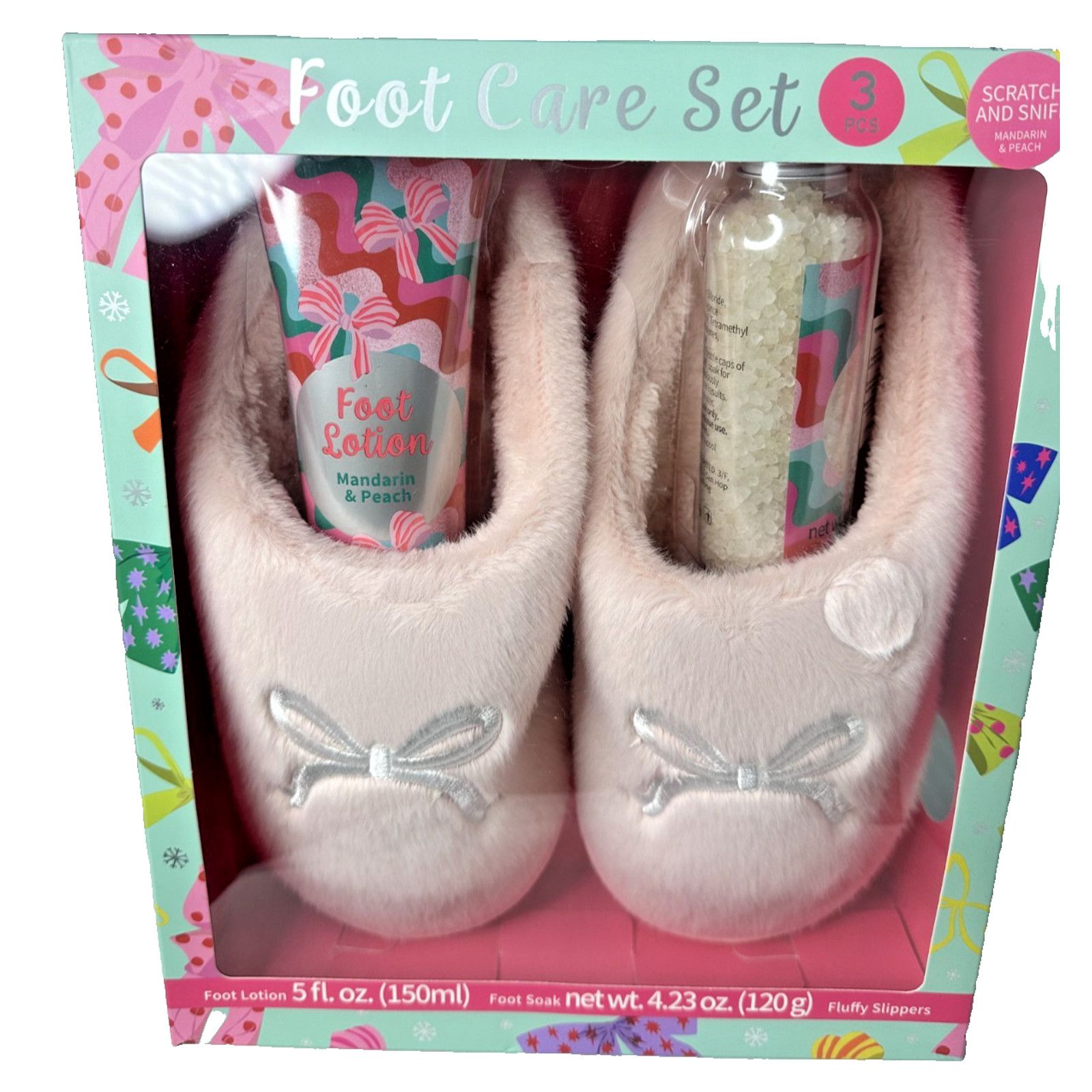 Other Foot Care Set 3pc-Mandarin Peach Lotion, Mineral & Slippers Size US 10 / IT 40 - 1 Thumbnail