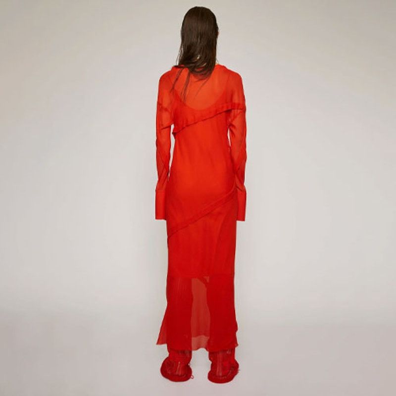 Acne Studios Acne Studios Bias-cut Georgette Long-Sleeve Dress - Size S Size S / US 4 / IT 40 - 3 Thumbnail