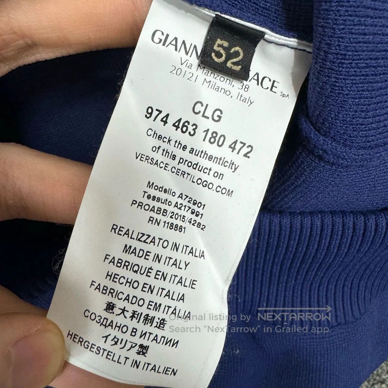 Versace Versace Men's Blue Zip Knit Jacket. Size US L / EU 52-54 / 3 - 4 Thumbnail
