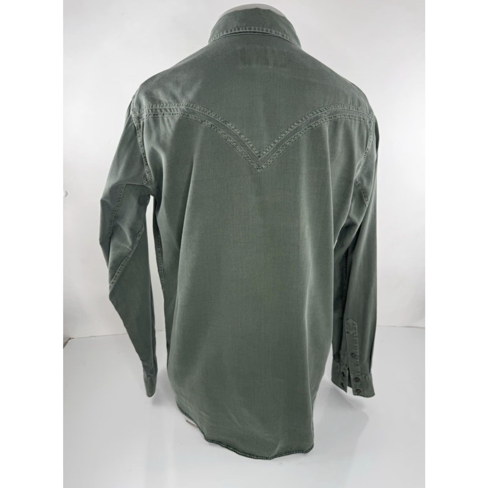 Vintage RYAN MICHAEL Western Silk / Silk Blend Metal Snap M Shirt Mens Green 90s Theme Button-Up Long Sleeve Collared Size M Size US M / EU 48-50 / 2 - 3 Thumbnail