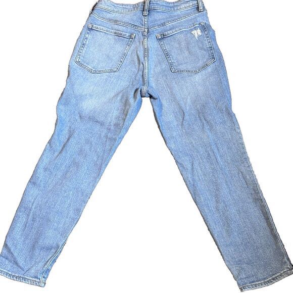 Old Navy Old Navy High Rise Straight Jean Women Blue Distressed 6 Size 28" / US 6 / IT 42 - 2 Thumbnail