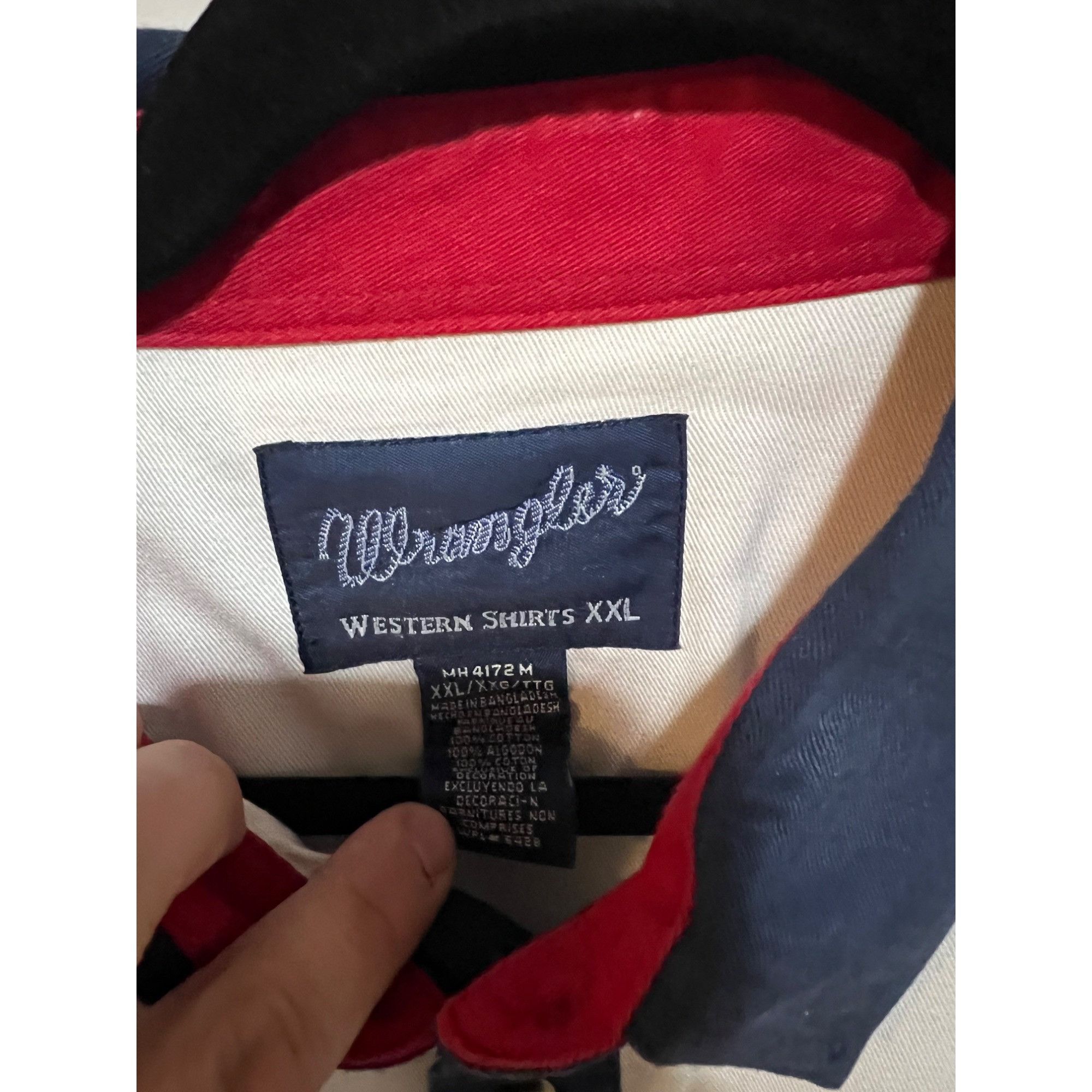 Vintage × Wrangler Vintage Wrangler USA Stars and Stripes Button Up Shirt - Siz Size US XXL / EU 58 / 5 - 2 Thumbnail