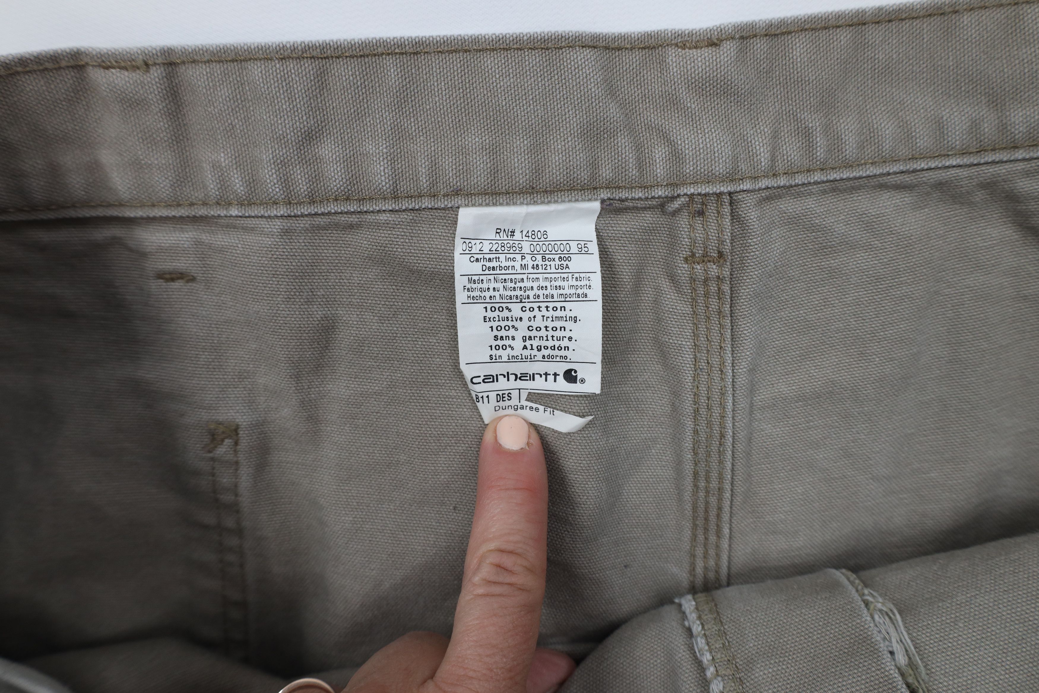 Carhartt × Vintage Vintage Y2K Carhartt Dungaree Wide Leg Canvas Pants Desert Size US 44 / EU 60 - 8 Thumbnail