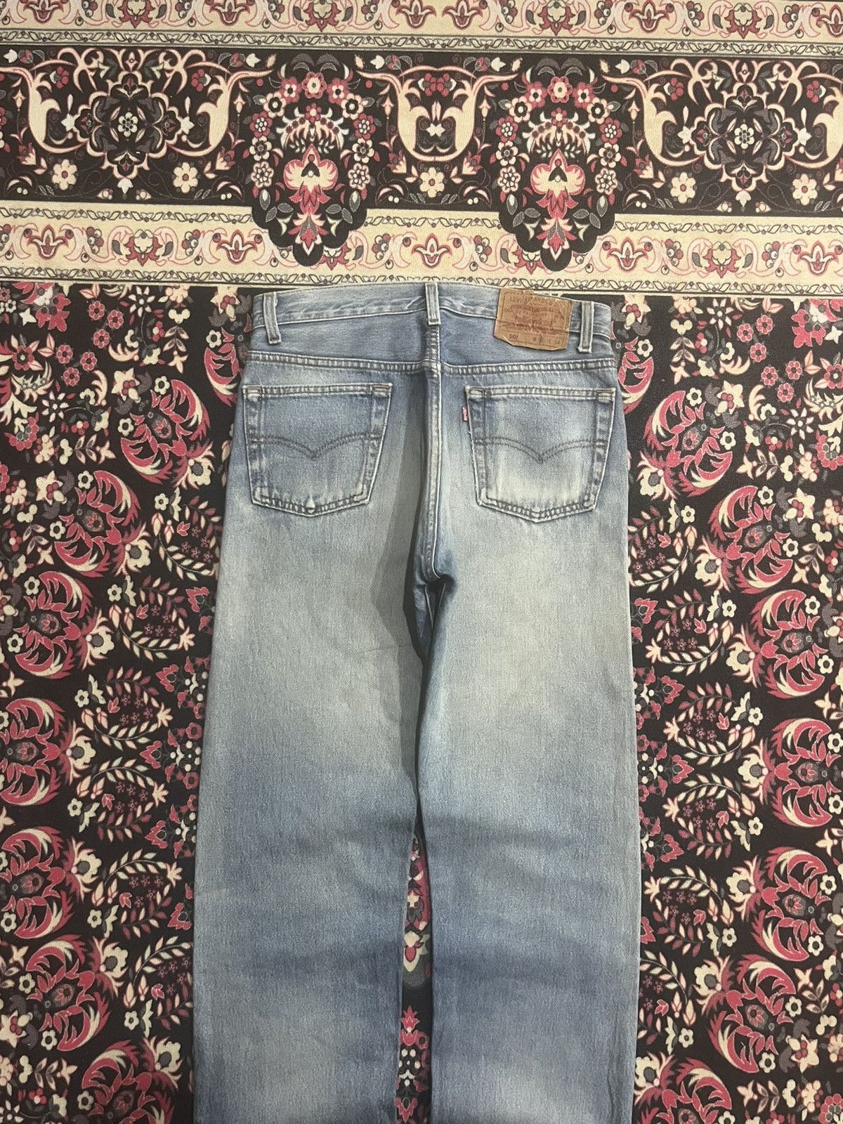 Levi's Vintage 90s Levi’s 501 Classic Light Blue Washed Ripped Jean Size US 30 / EU 46 - 9 Thumbnail