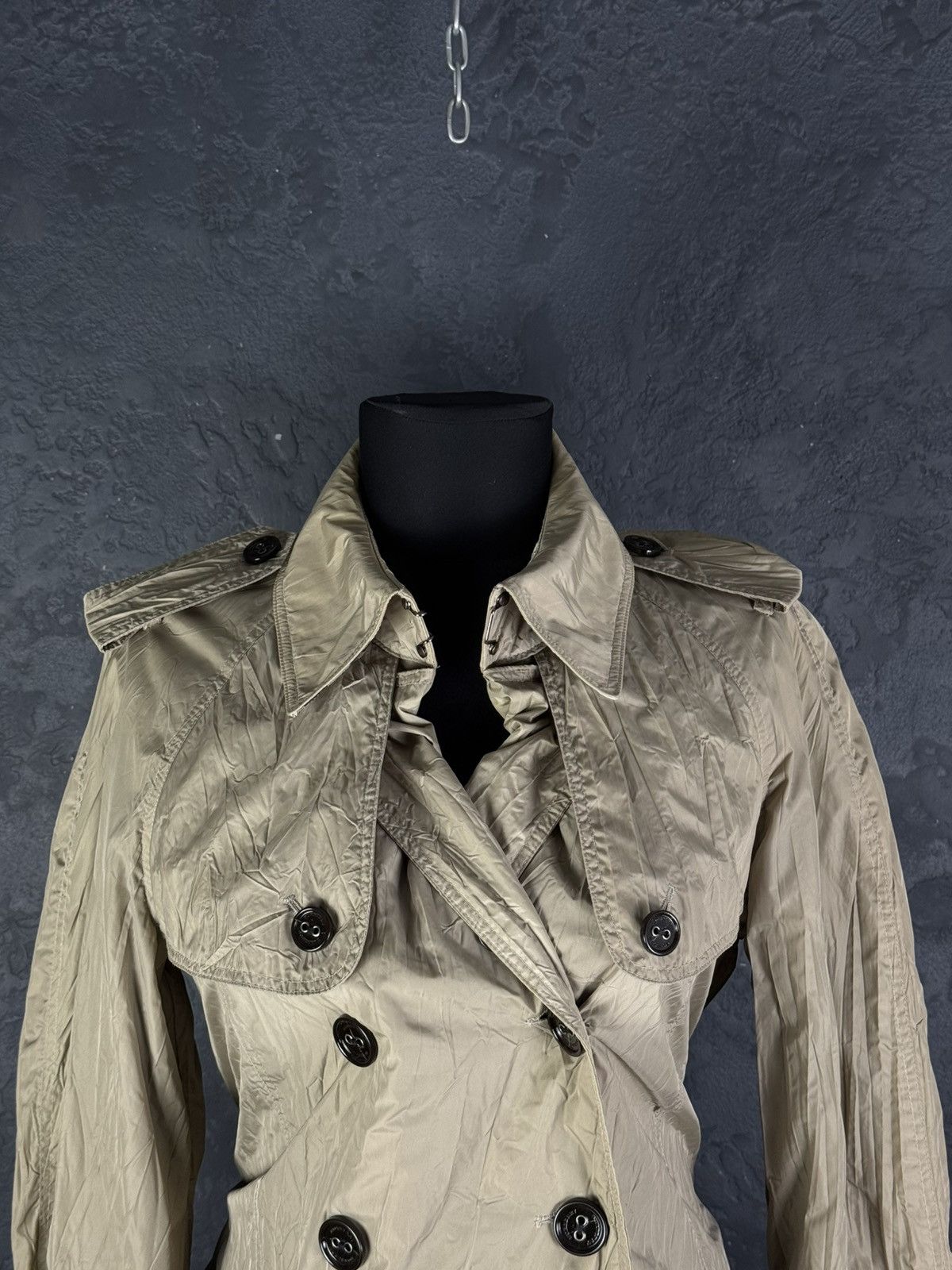 Burberry BURBERRY PRORSUM Nylon Belted Women’s Double Trench Coat Size M / US 6-8 / IT 42-44 - 4 Thumbnail