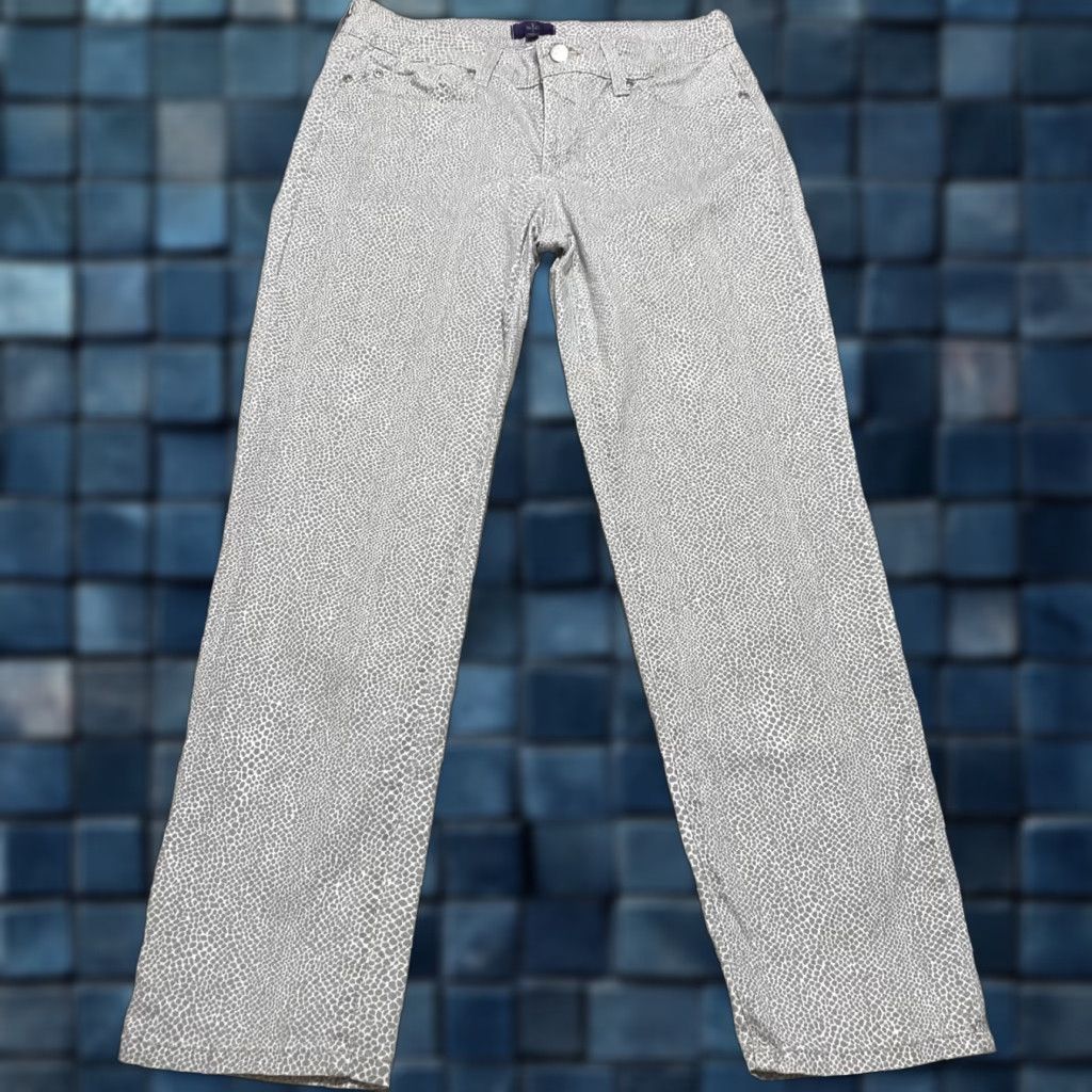 NYDJ NYDJ Jeans Womens 2P Gray Denim Animal Print Ankle Petites Mid Rise Size 26" / US 2 / IT 38 - 1 Thumbnail