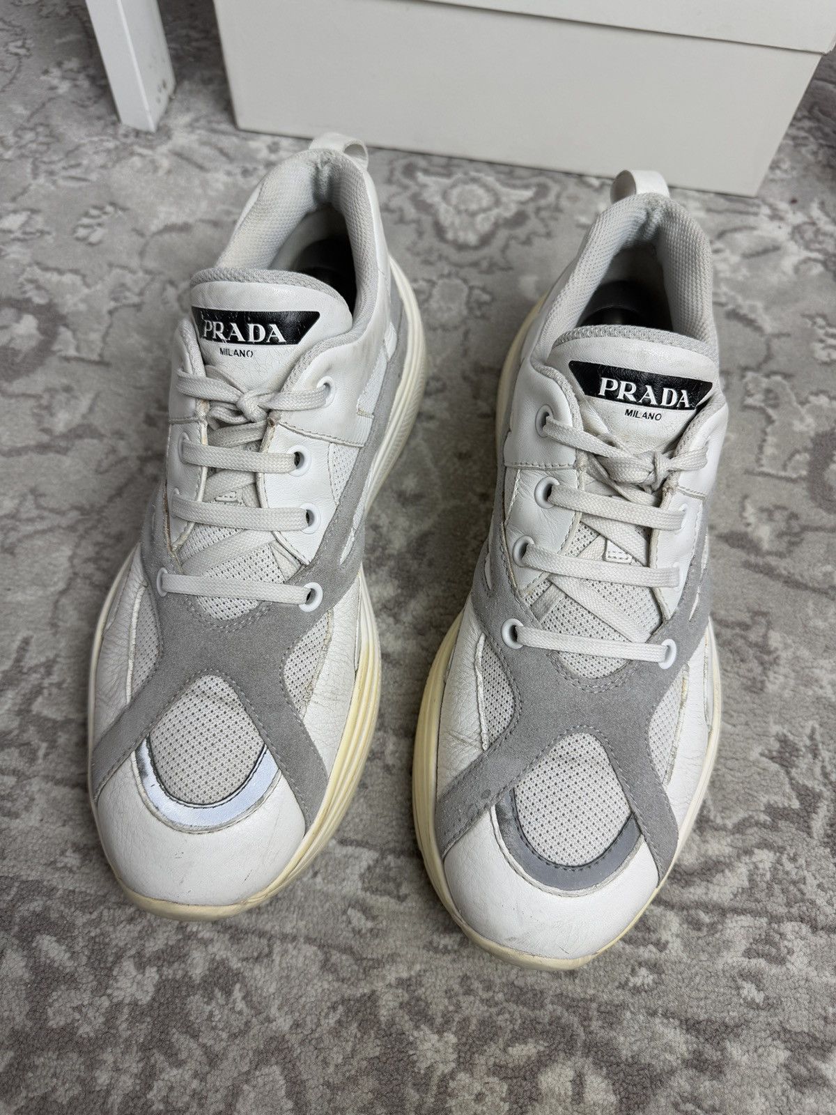 Designer × Prada Prada Milano low top leather platform sneakers US11.5 luxury Size US 11.5 / EU 44-45 - 5 Thumbnail