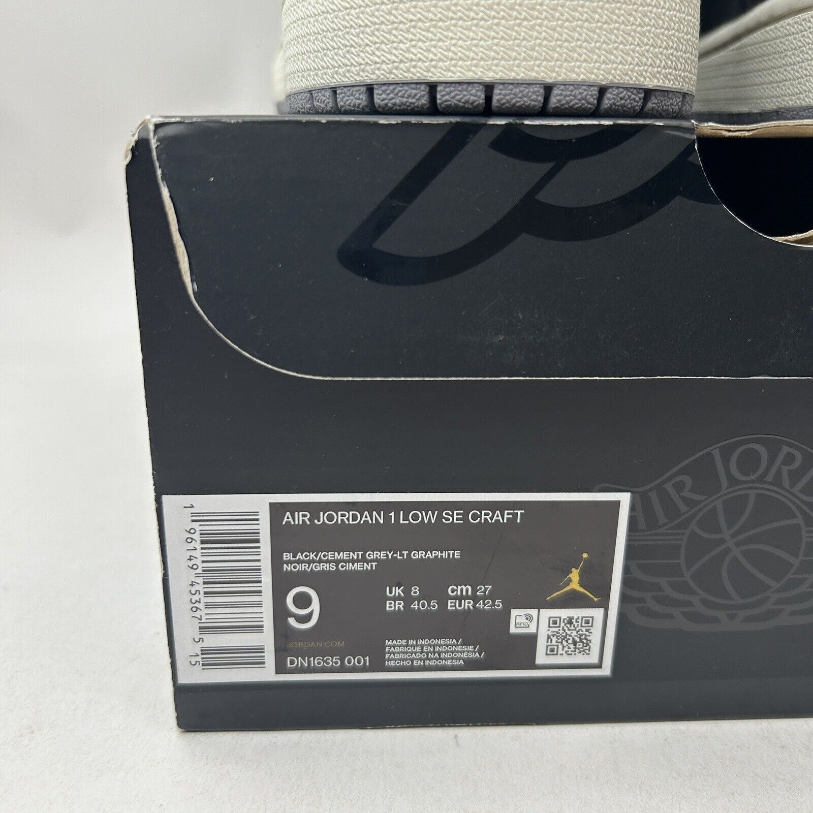 Nike Nike Air Jordan 1 Low SE Craft “Inside Out Tech Black” 2023 Size US 9 / EU 42 - 5 Thumbnail