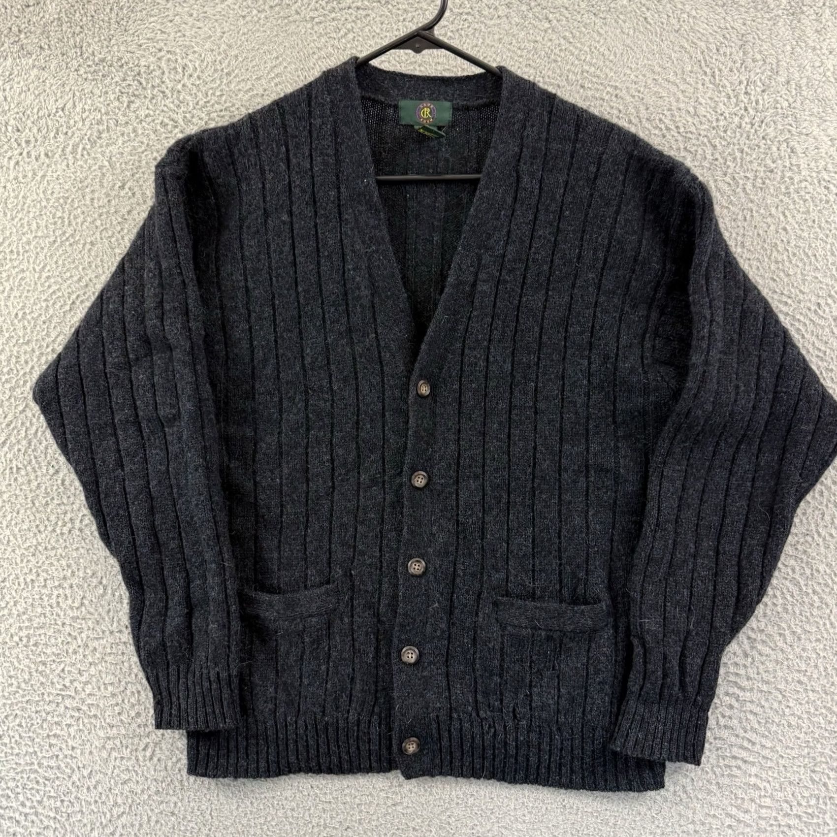 Club Room VINTAGE Club Room Sweater Cardigan Mens Medium Blue 90s Shetland Wool Fisherman Knit 100% Wool Size US M / EU 48-50 / 2 - 2 Thumbnail