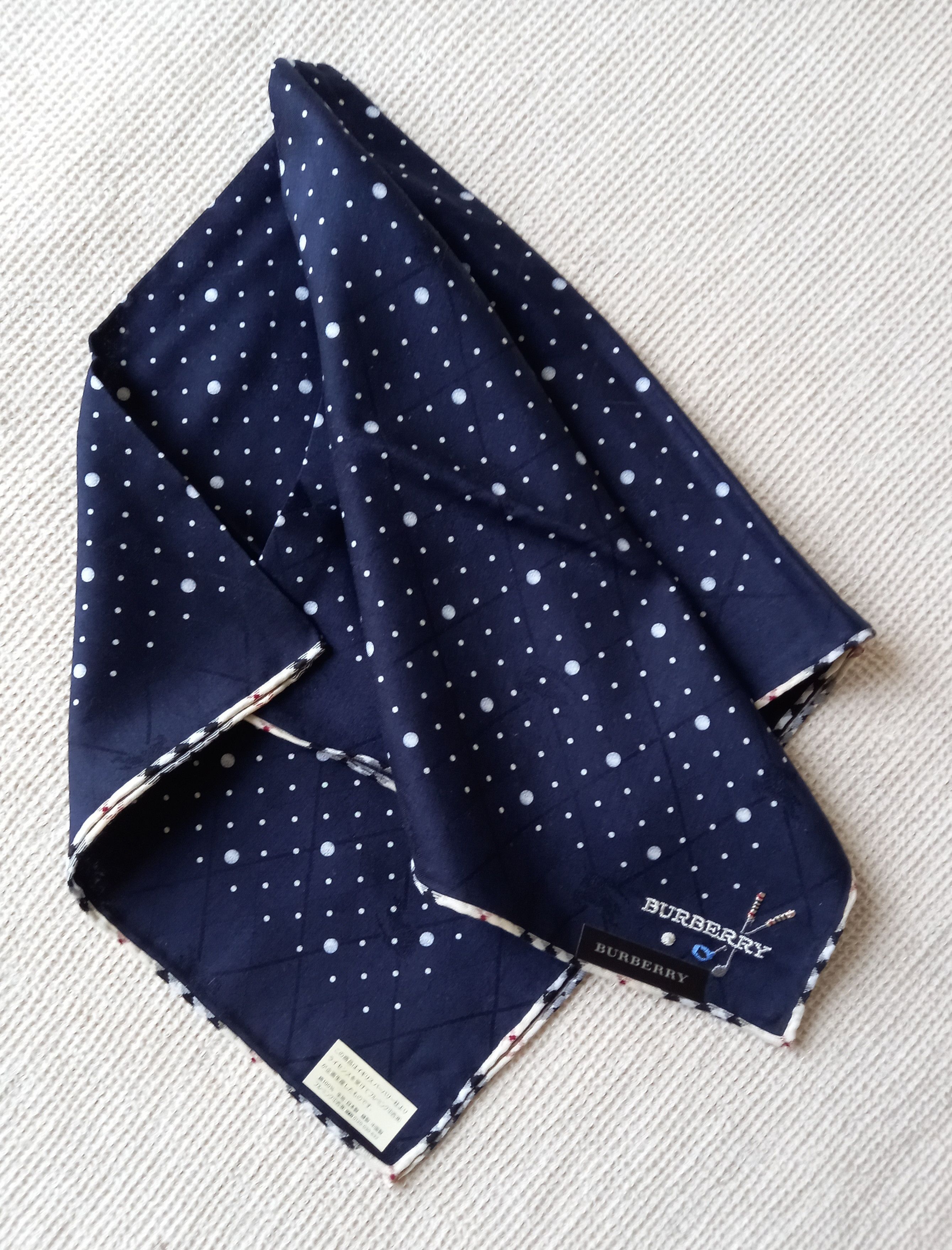 Burberry × Vintage NEW Japan Burberry bandana handkerchief polka dot golf club Size ONE SIZE - 6 Thumbnail