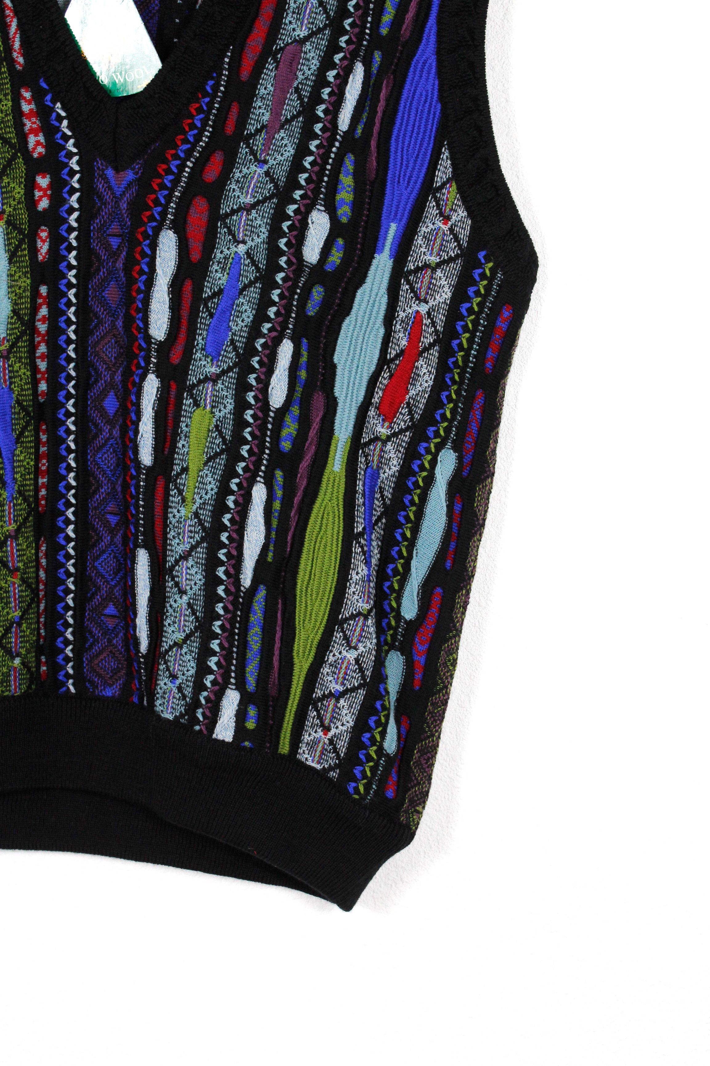 Other Vintage Geccu Coogi Style 3D Cable Knit Vest Sweater 90s Size US S / EU 44-46 / 1 - 3 Thumbnail