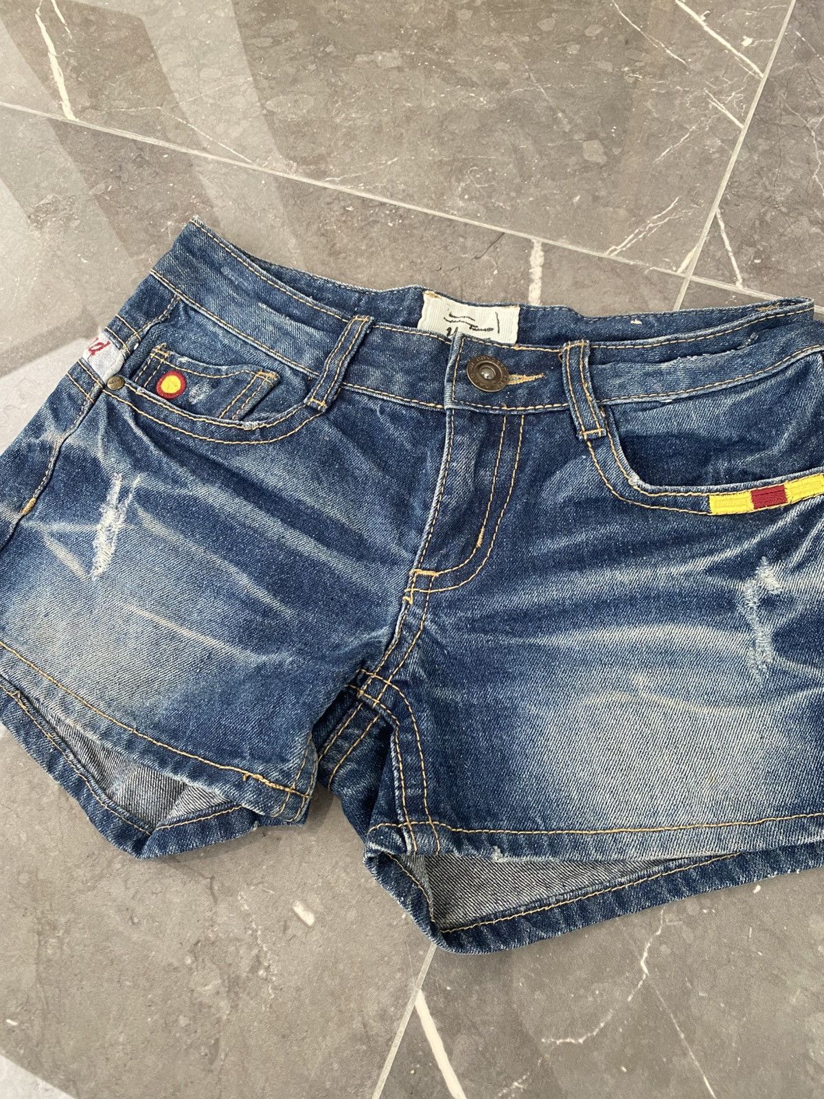 If Six Was Nine × Japanese Brand × Le Grande Bleu (L.G.B.) Japanese Hamp Patch Short Denim Kmrii Goa Size 28" / US 6 / IT 42 - 5 Thumbnail