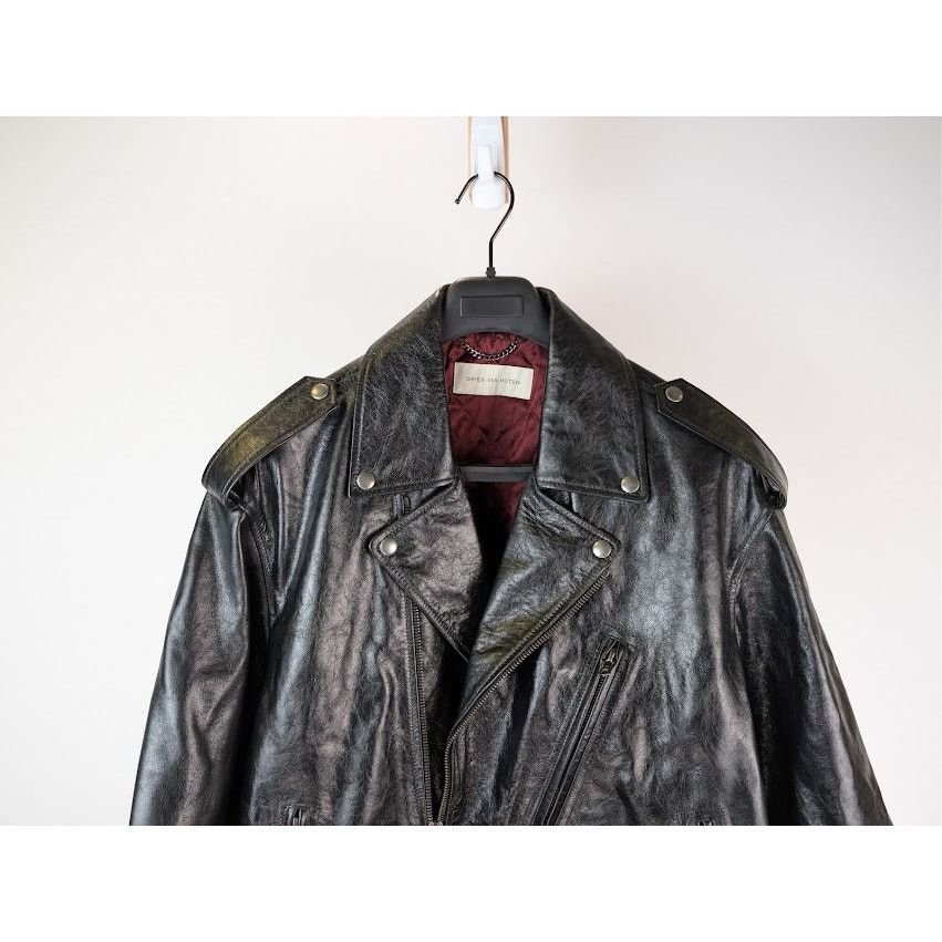 Dries Van Noten o1rshd1 Vintage Lodz Leather Biker Jacket in Black Size US M / EU 48-50 / 2 - 4 Thumbnail