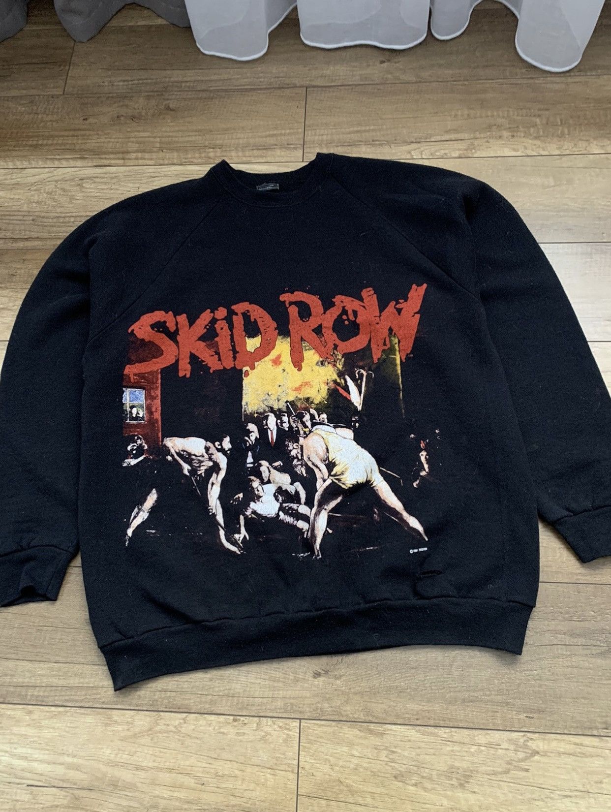 Band Tees 1991 Skid Row Slave To The Grind Jesus Vintage Sweatshirt Size US XL / EU 56 / 4 - 2 Thumbnail