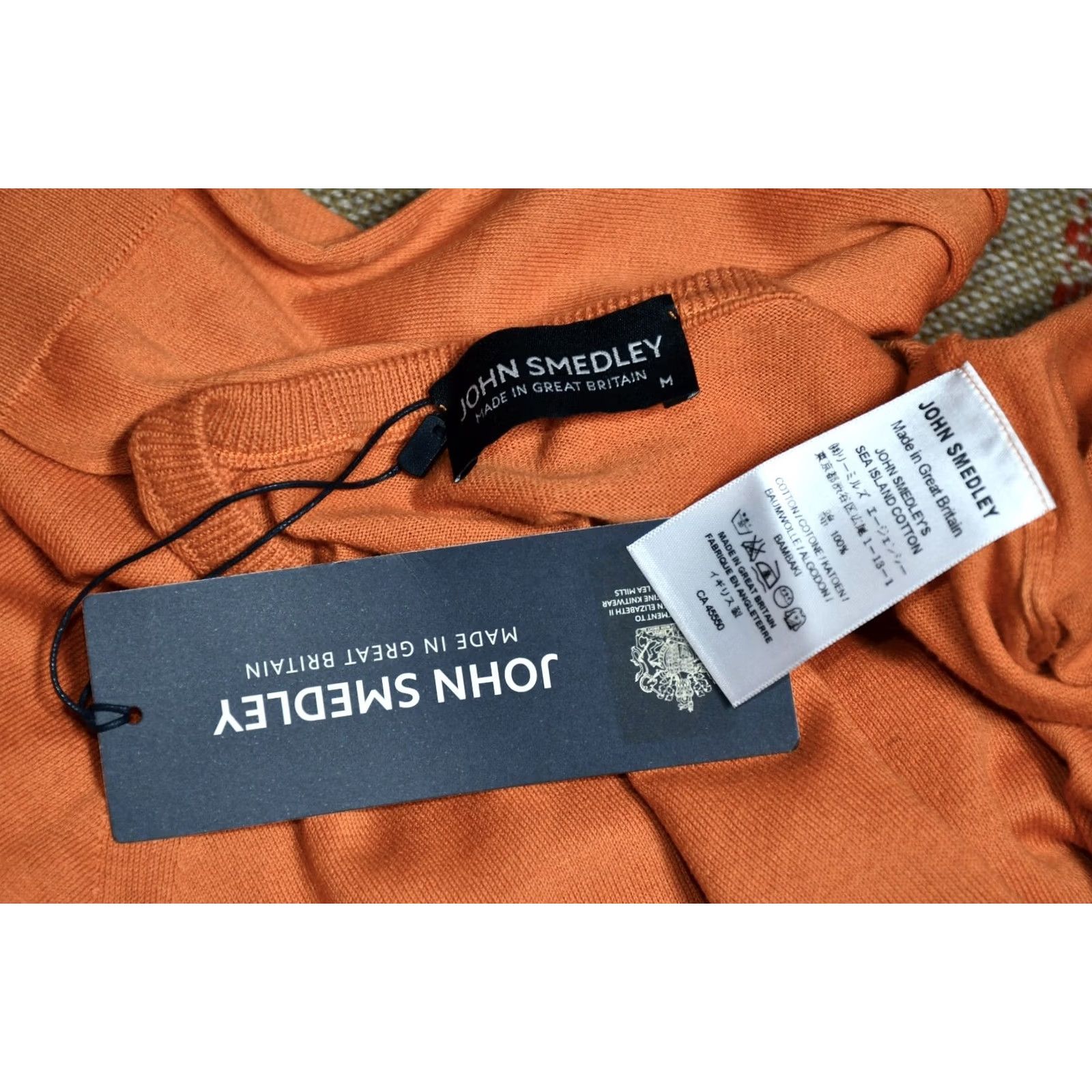 John Smedley John Smedley Nolan Pullover Shirt M Orange Cotton 100% Sea Island England Mens Casual Batwing? Size US M / EU 48-50 / 2 - 6 Thumbnail