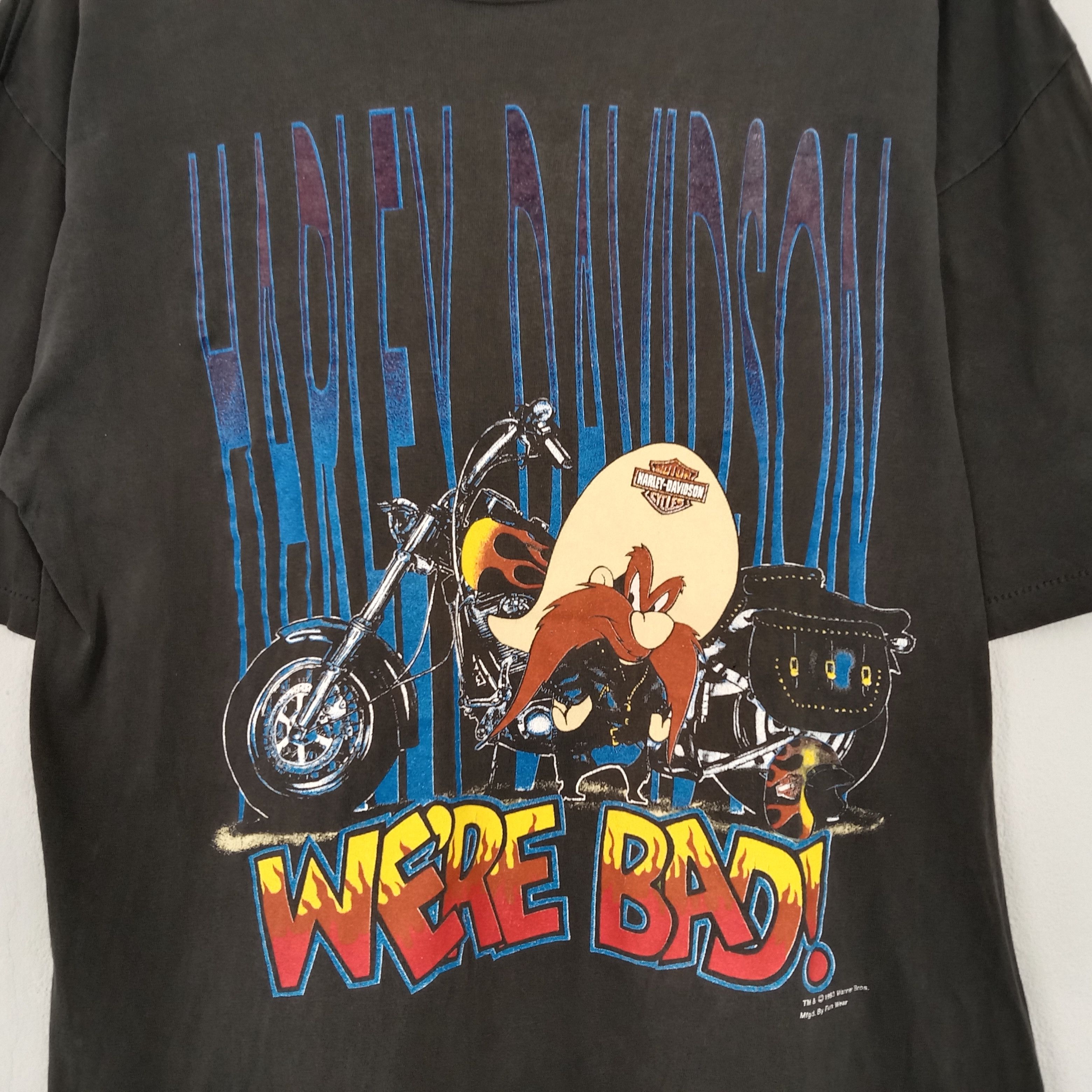 Harley Davidson × Vintage Vintage 93’s Harley Davidson Distressed Tshirt Size US L / EU 52-54 / 3 - 2 Thumbnail