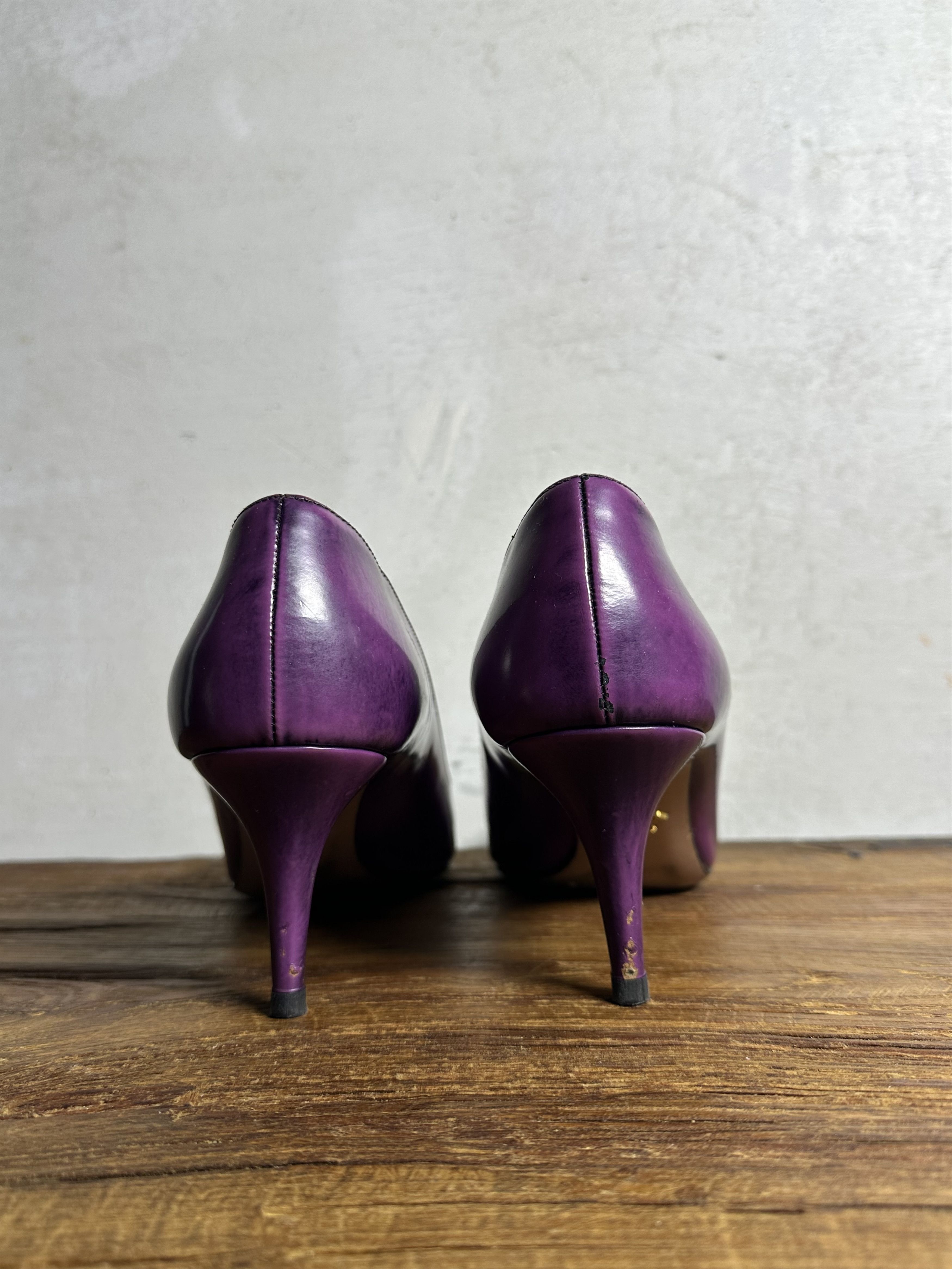 Prada Prada Kitten Heel Eggplant Patent Leather Shoes Size US 9 / IT 39 - 6 Thumbnail