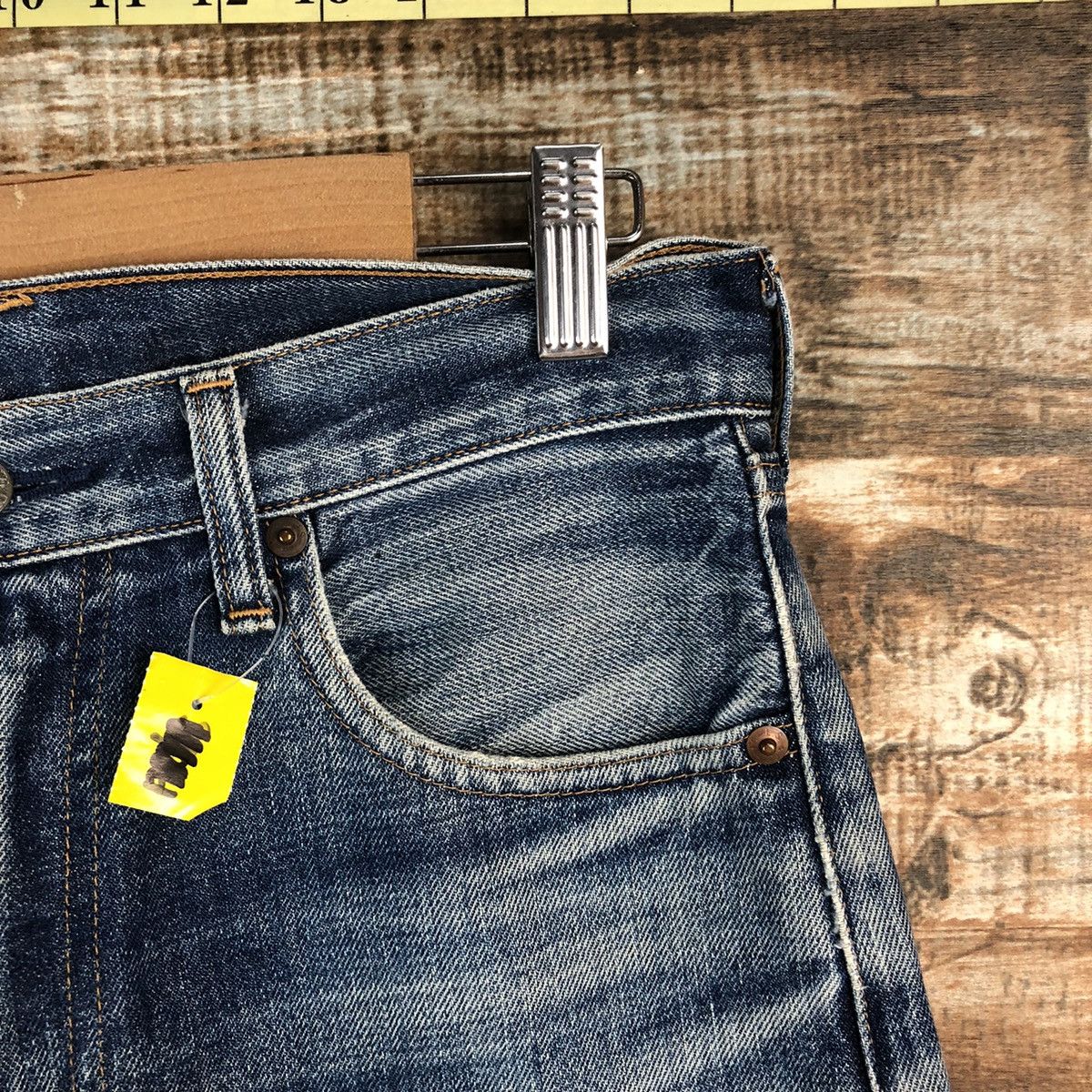 Levi's D Levis 504 Big E selvedge Distressed Denim Pants #A2579 Size US 29 - 8 Thumbnail