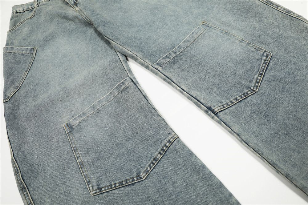 Vintage Men's loose distressed washed punk workwear scimitar jeans Size US 32 / EU 48 - 4 Thumbnail