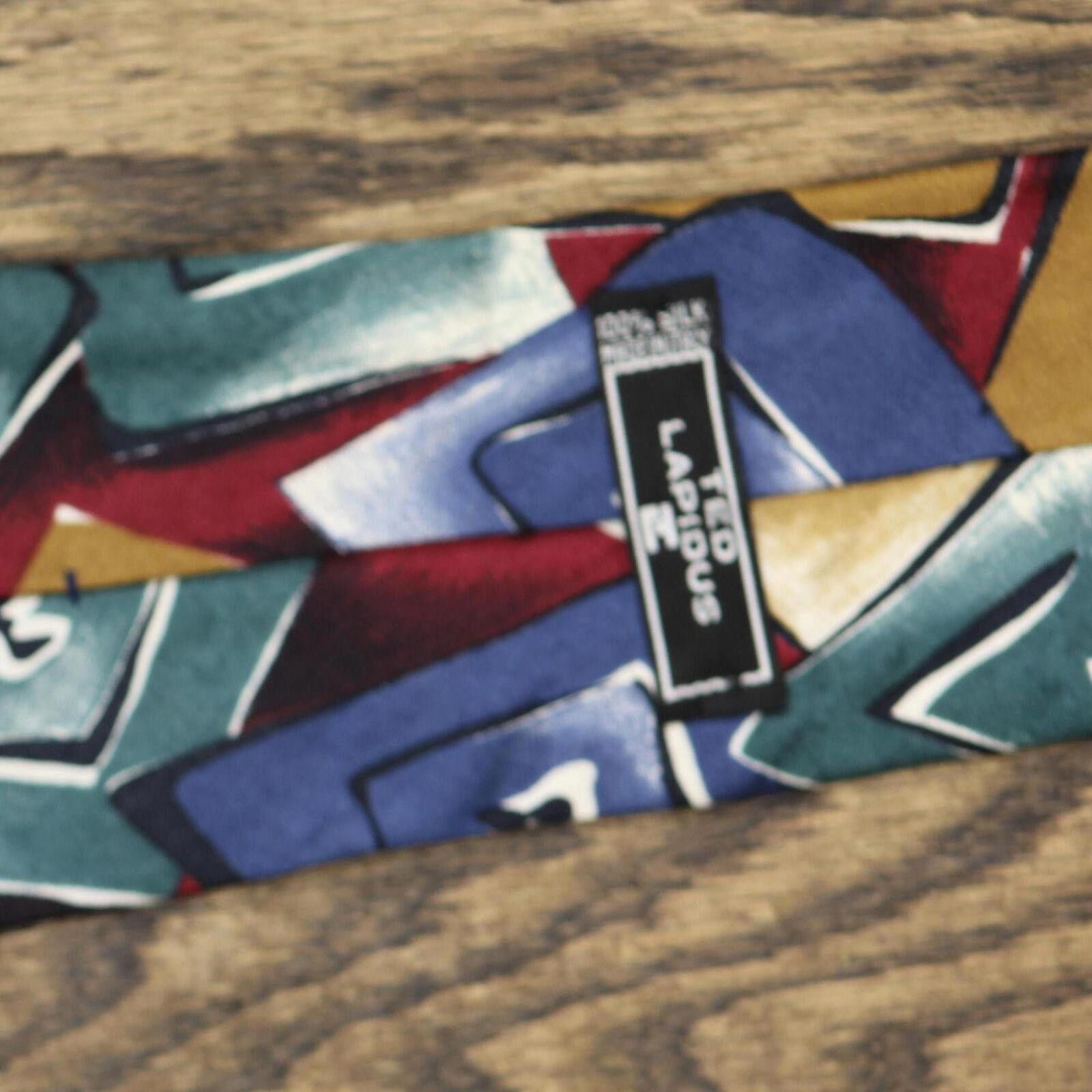 TED LAPIDUS Ted Lapidus Silk 3 1/2" Italy Necktie Blue Multi One Size Size ONE SIZE - 4 Thumbnail