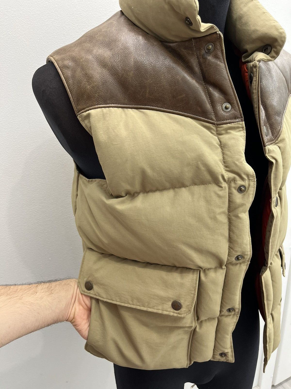 Polo Ralph Lauren Vintage Polo Ralph Lauren Leather Western Puffer Down Vest Size US M / EU 48-50 / 2 - 3 Thumbnail